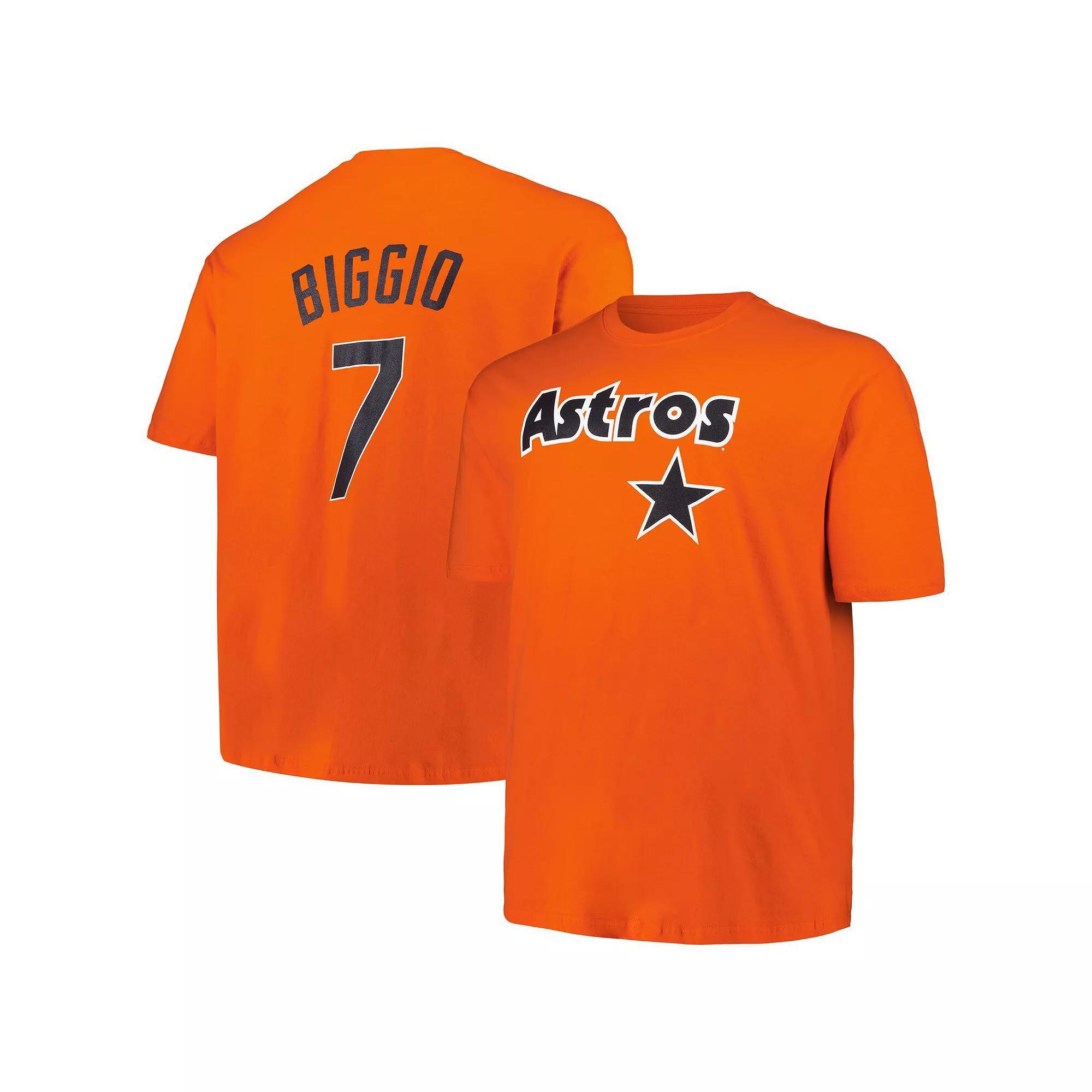 Men's Profile Craig Biggio Orange Houston Astros Big & Tall Cooperstown Collection Player Name & Number T-Shirt,  Product Image