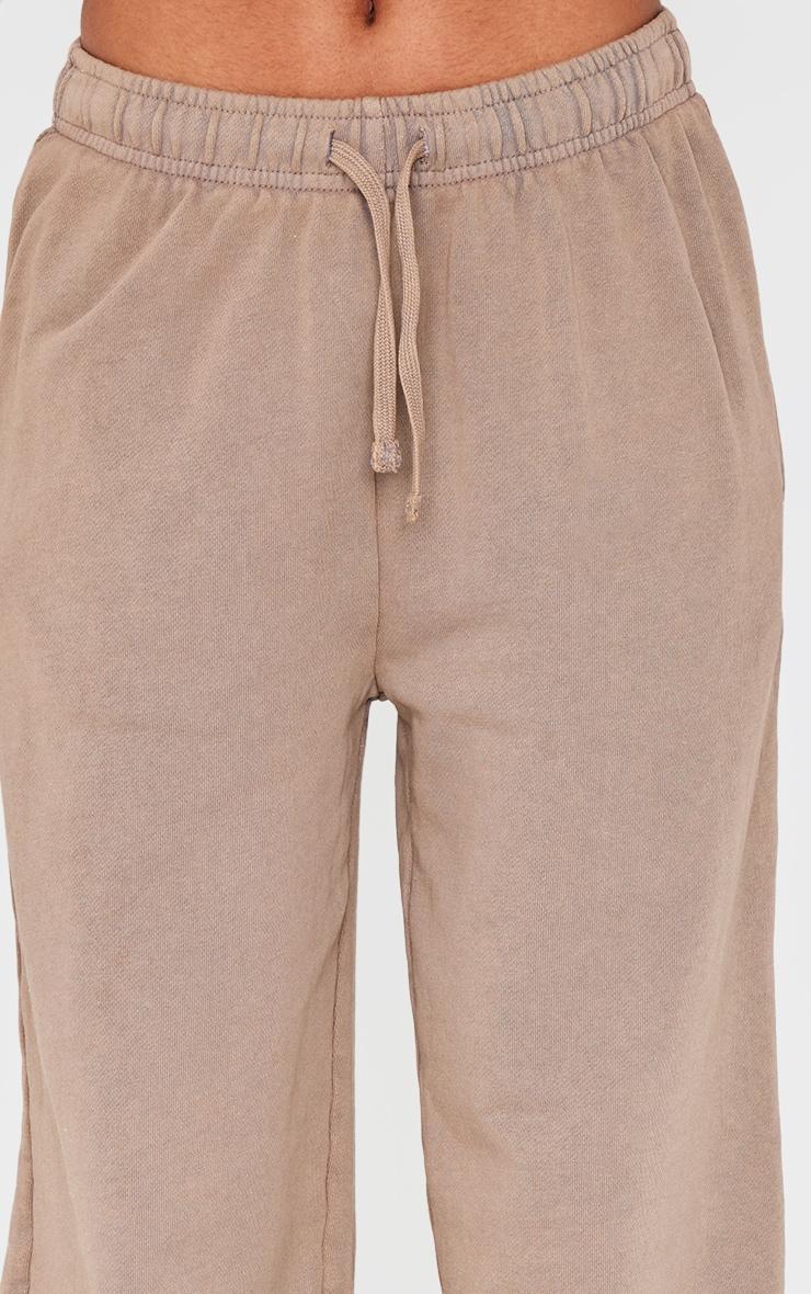 Brown Vintage Wash Wide Leg Sweatpants Product Image