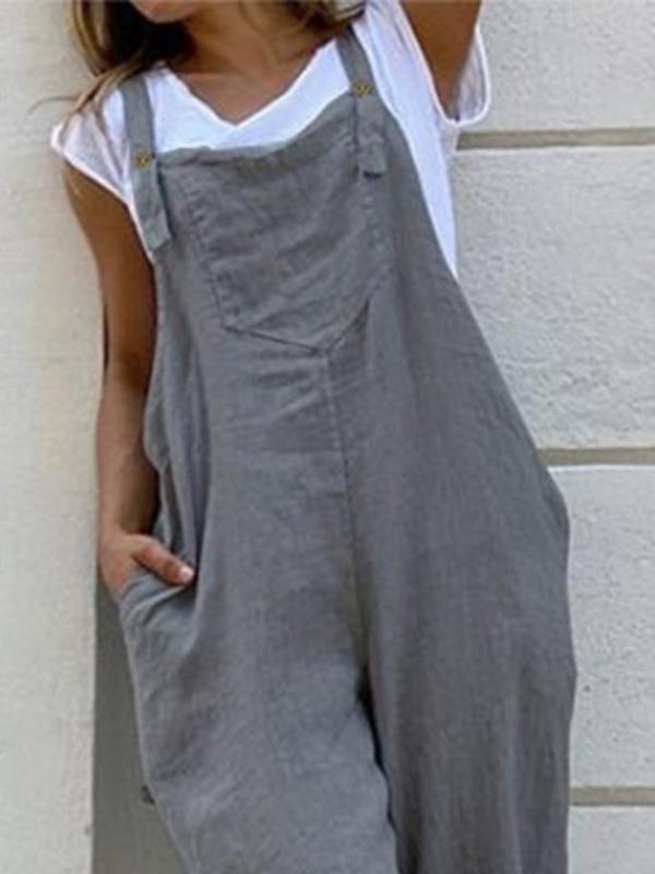 Solid Color Long Sling Jumpsuits Product Image