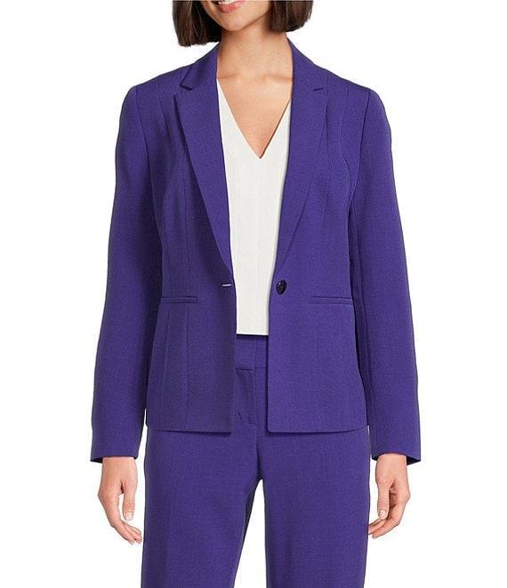 Kasper Crepe Panel Seamed One-Button Jacket Product Image