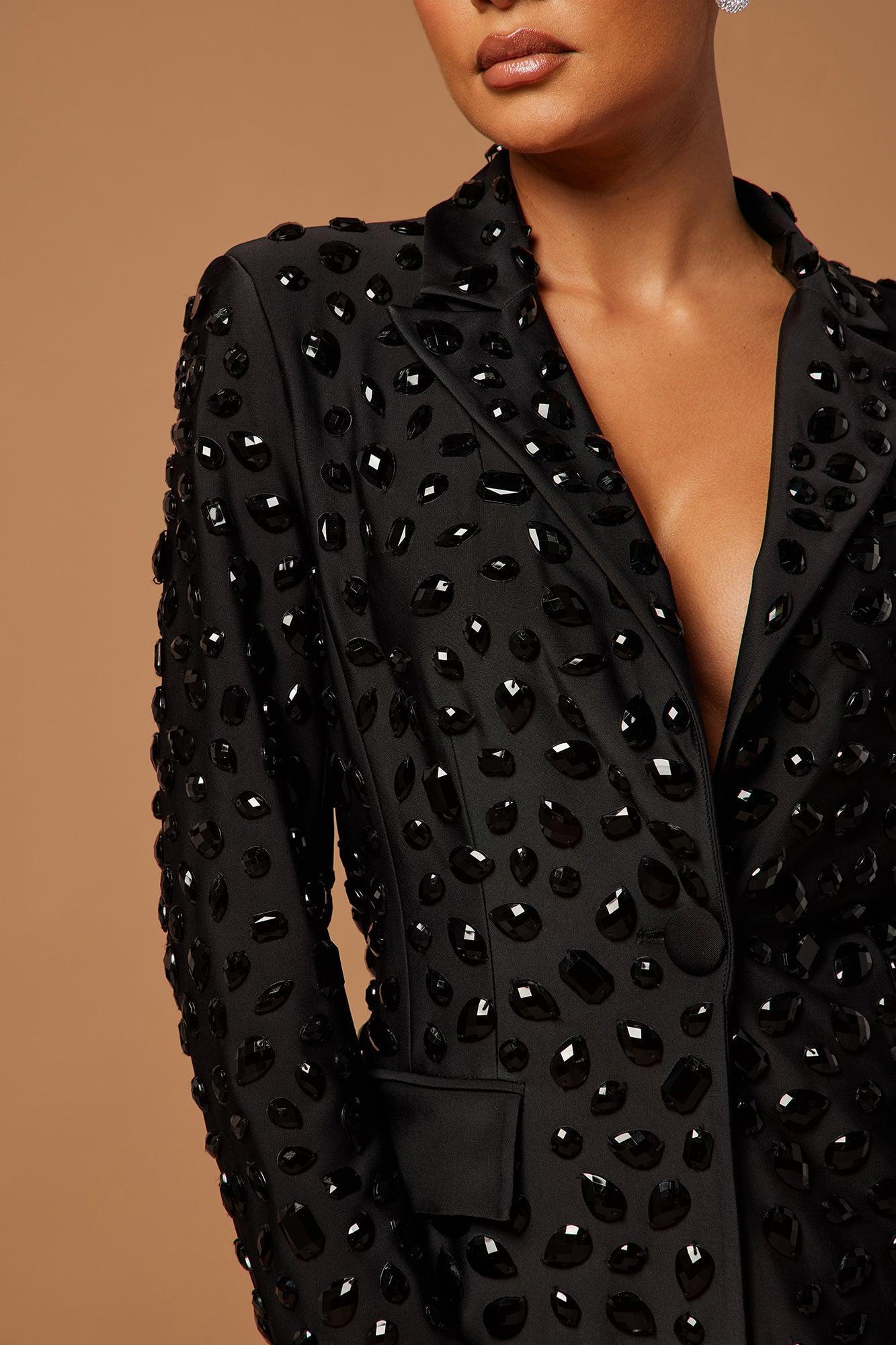 Cordelia Embellished Blazer - Black Product Image