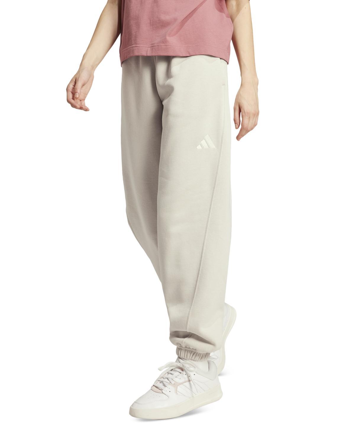 adidas ALL SZN Fleece Loose Pants Earth Strata L Womens Product Image