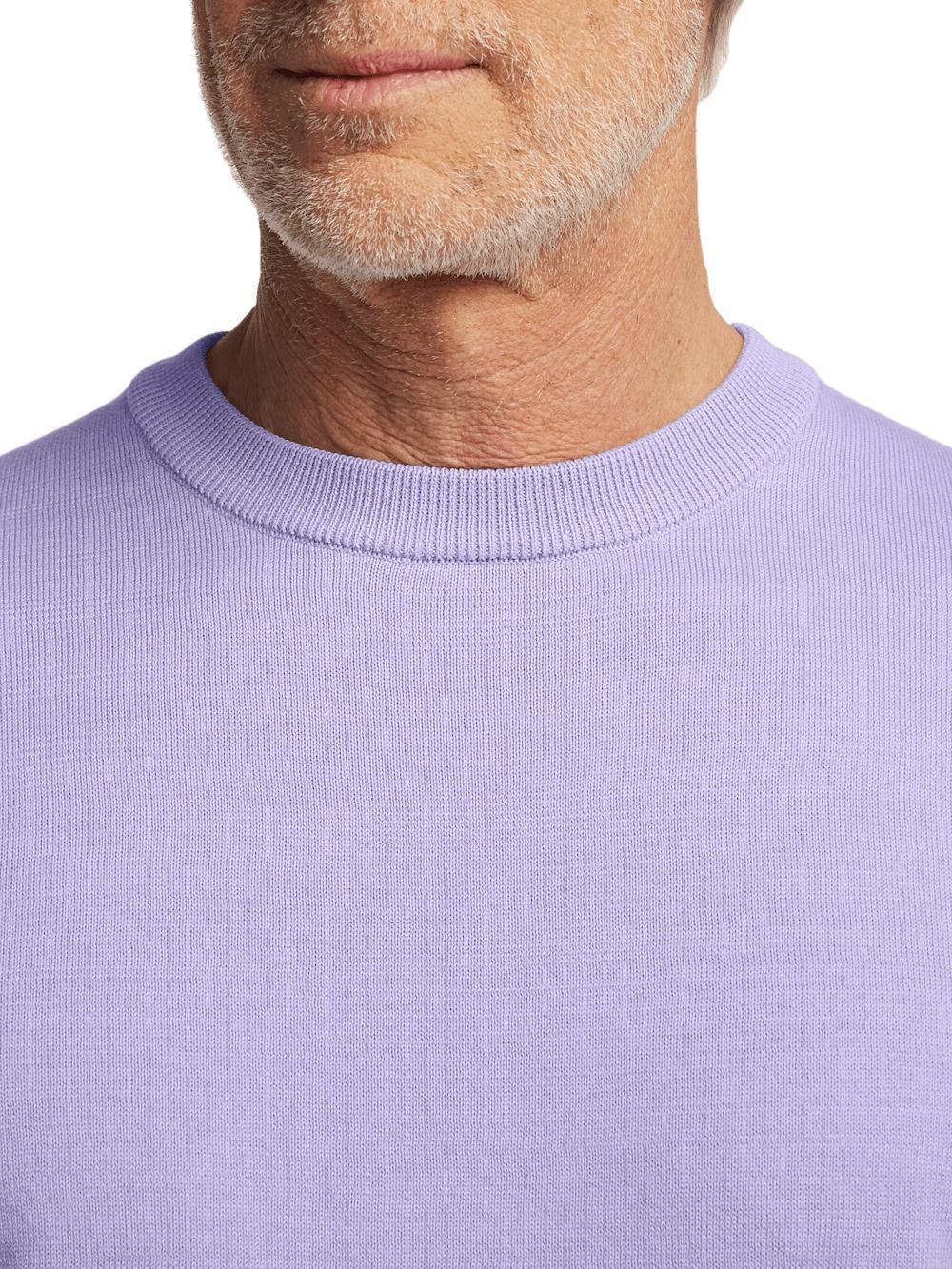 Supima Cotton Crew Neck Sweater - Lavender Product Image