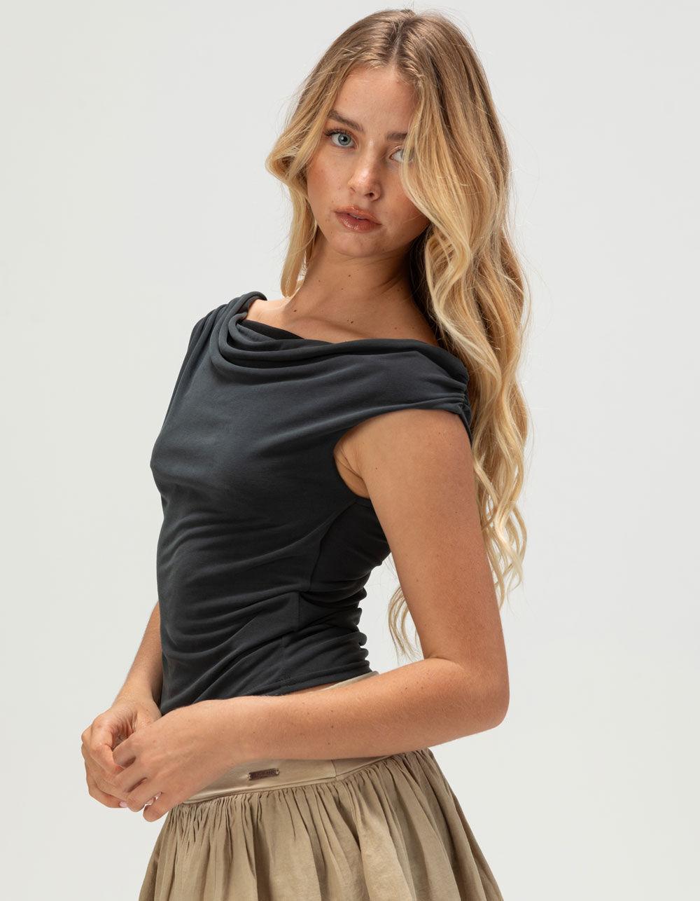 BDG Urban Outfitters Fia Cupro Womens Top - BLACK Product Image