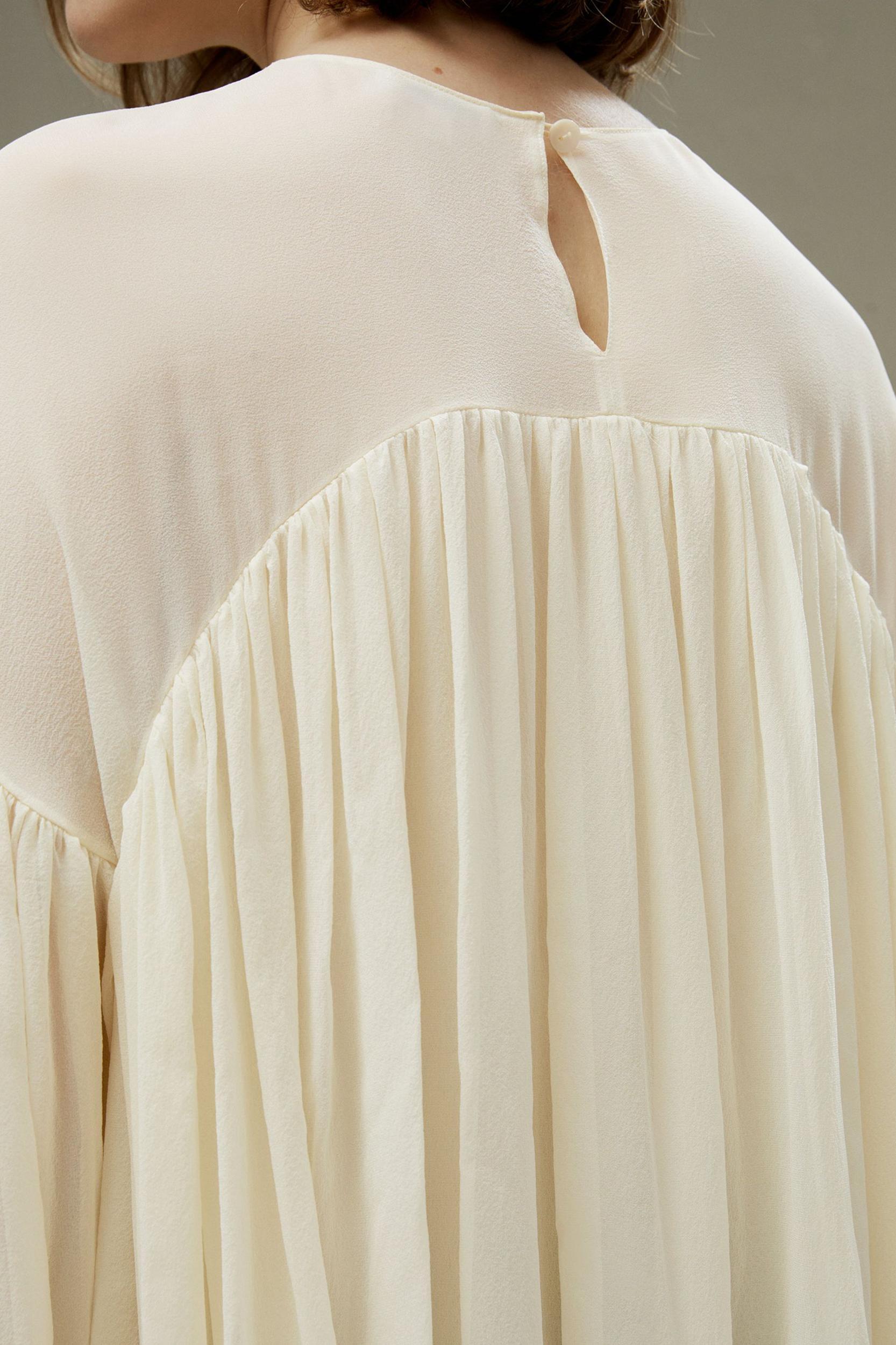 Sheer-shoulder Ruffle Shirt Product Image