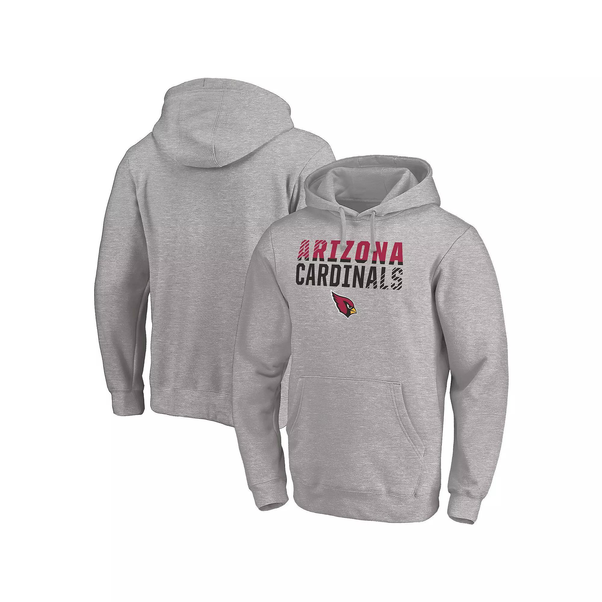 Men's Fanatics Branded Heather Gray Arizona Cardinals Fade Out Fitted Pullover Hoodie,  Product Image
