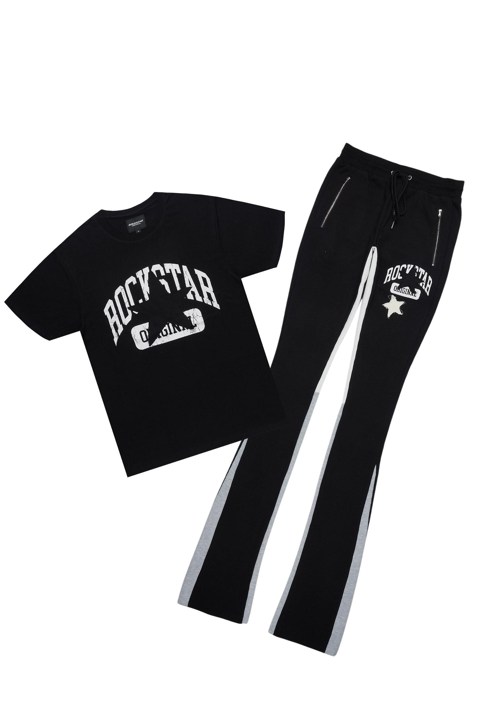 Mallor Black T-Shirt/Stacked Track Set Male Product Image