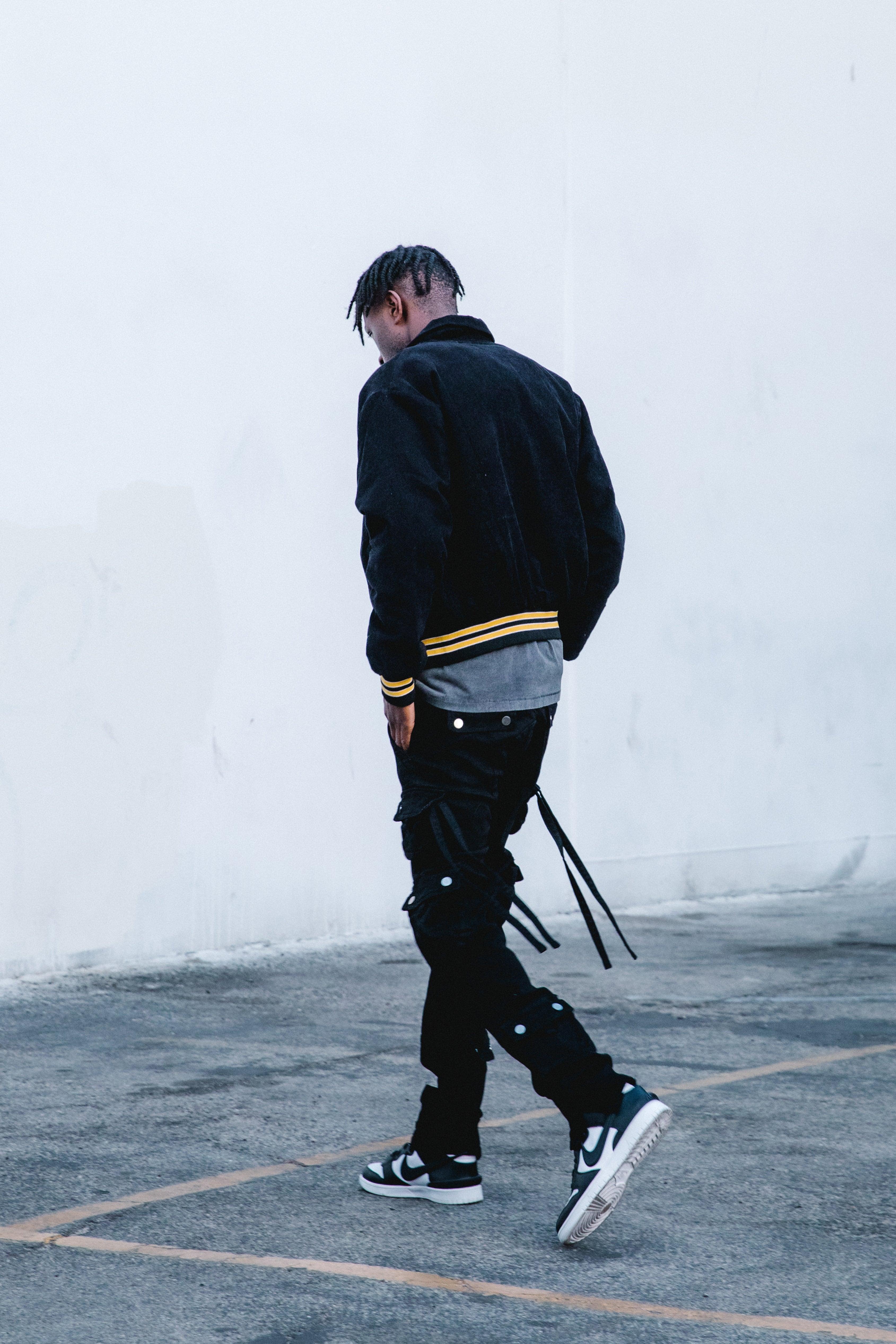 D152 Cargo Straight Denim - Black Product Image