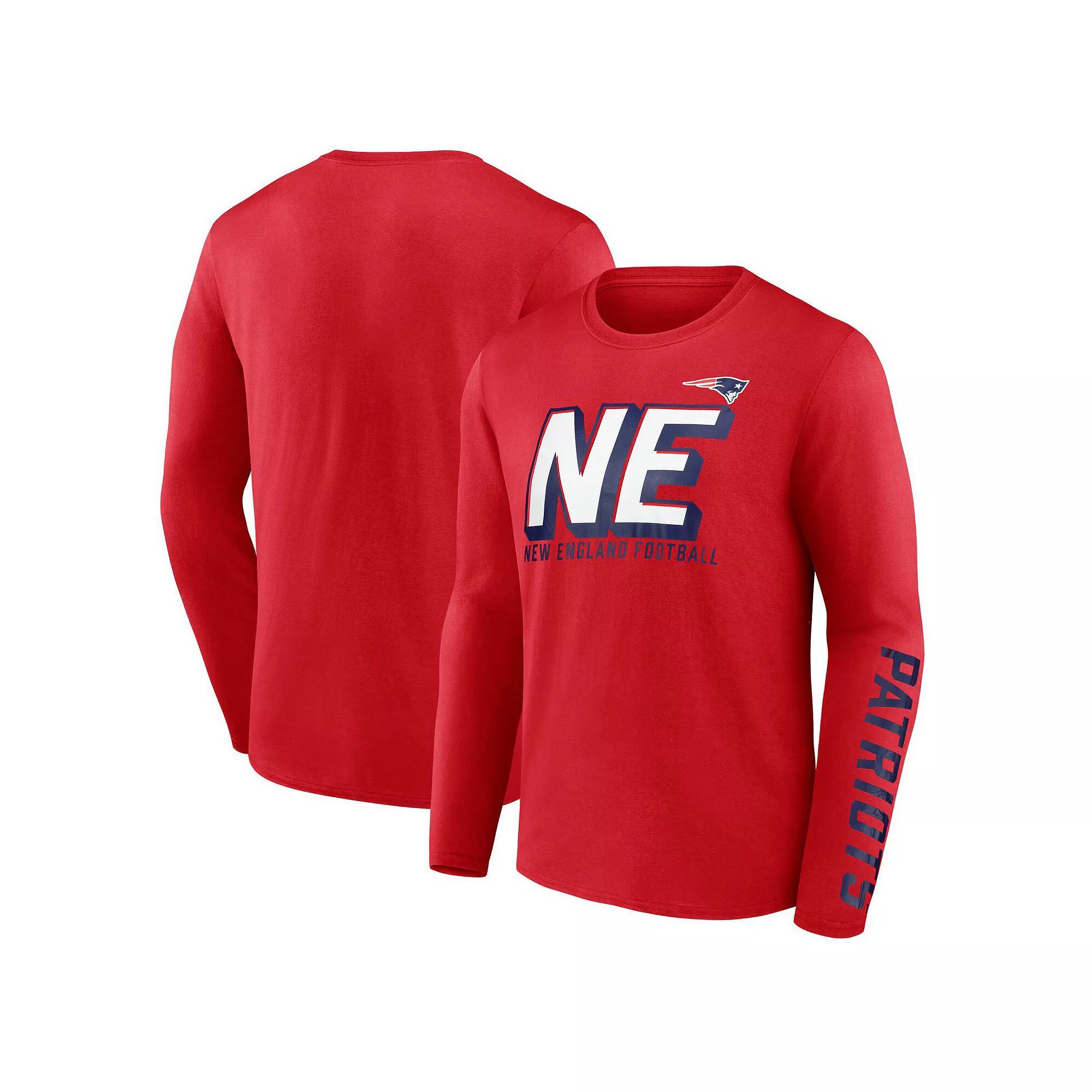 Men's Fanatics  Red New England Patriots Long Sleeve T-Shirt, Size: 4XL Product Image