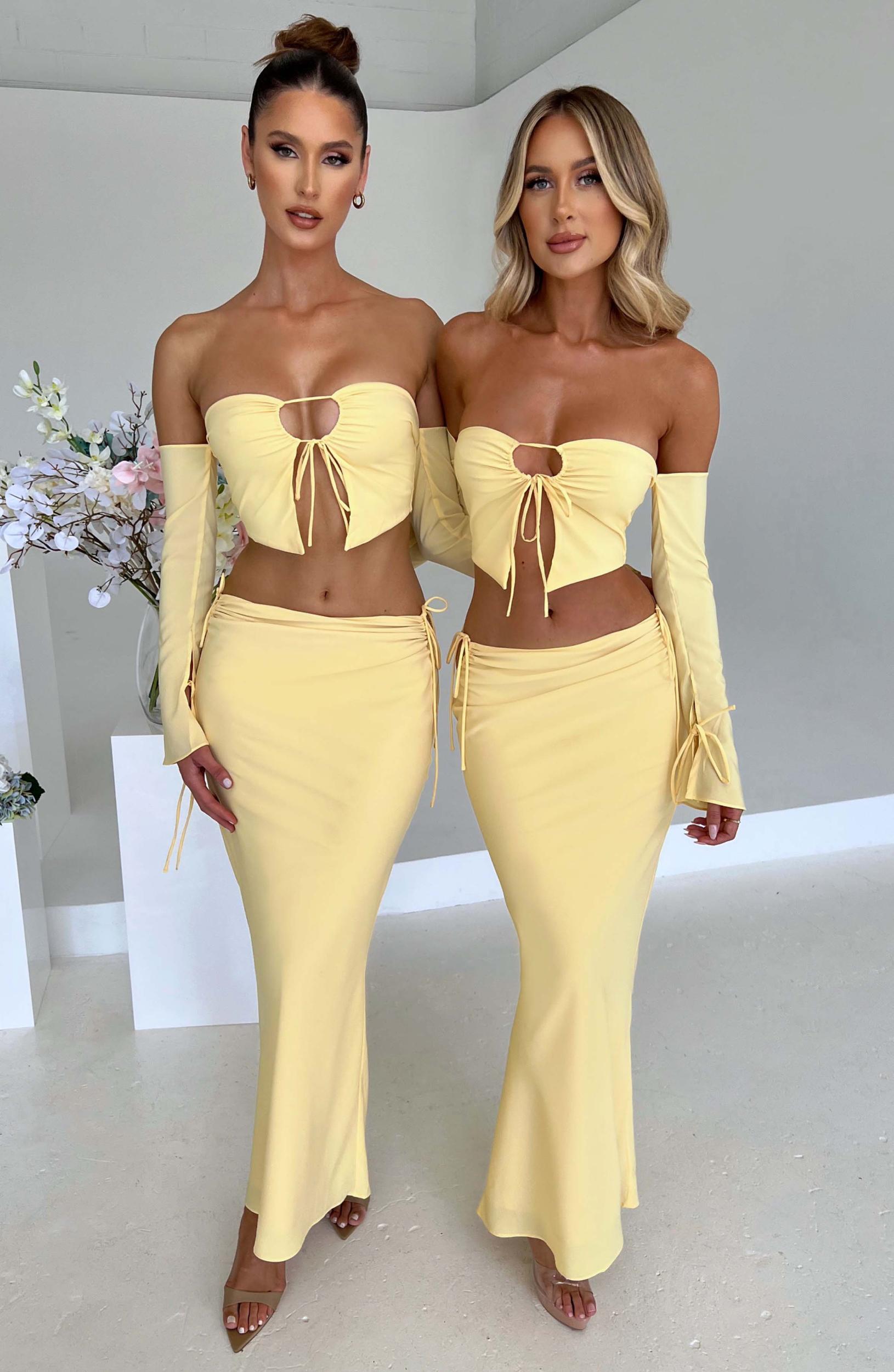 Tana Maxi Skirt - Lemon Product Image