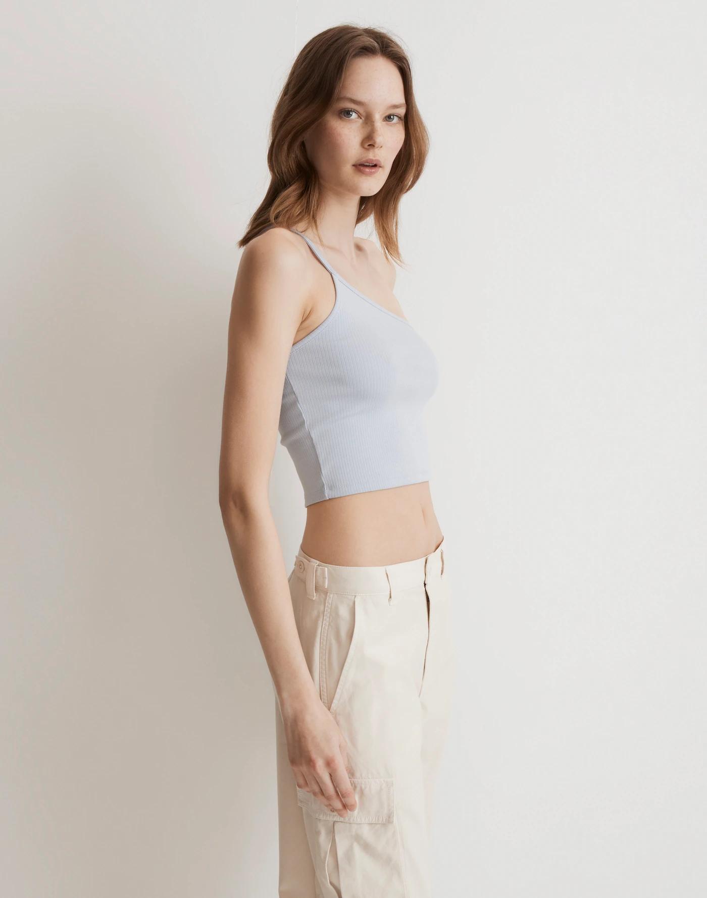 One-Shoulder Crop Tank in Sleekhold Product Image
