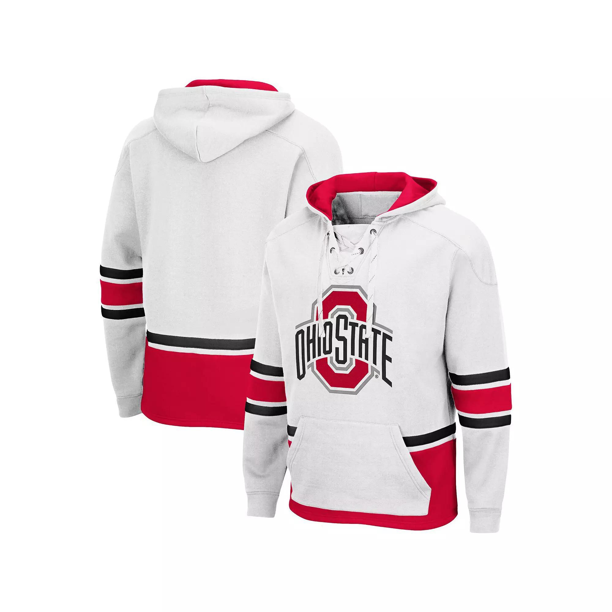 Men's Colosseum White Ohio State Buckeyes Lace Up 3.0 Pullover Hoodie, Size: Medium Product Image