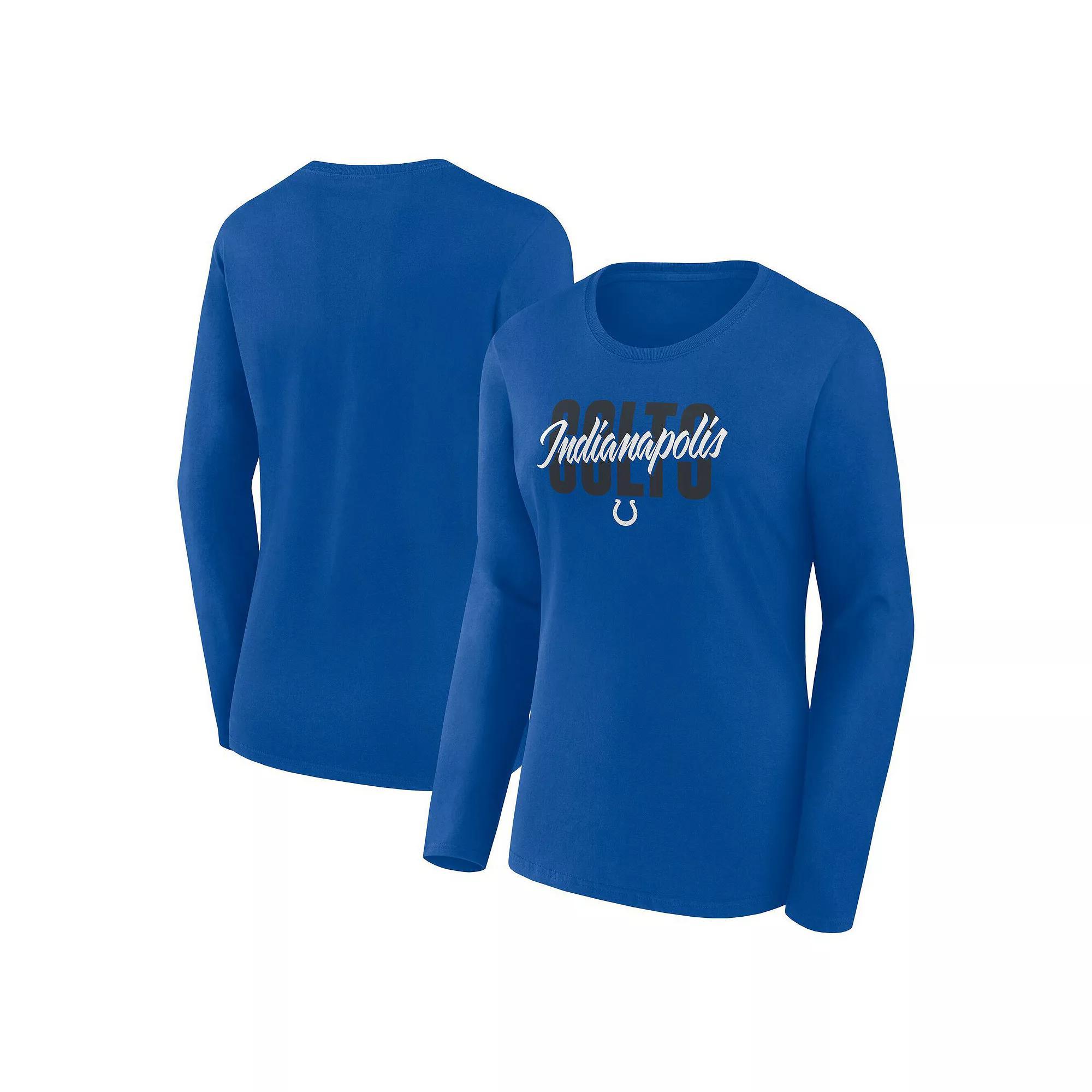 Women's Royal Indianapolis Colts Grip Long Sleeve T-Shirt, Size: 2XL, Blue Product Image