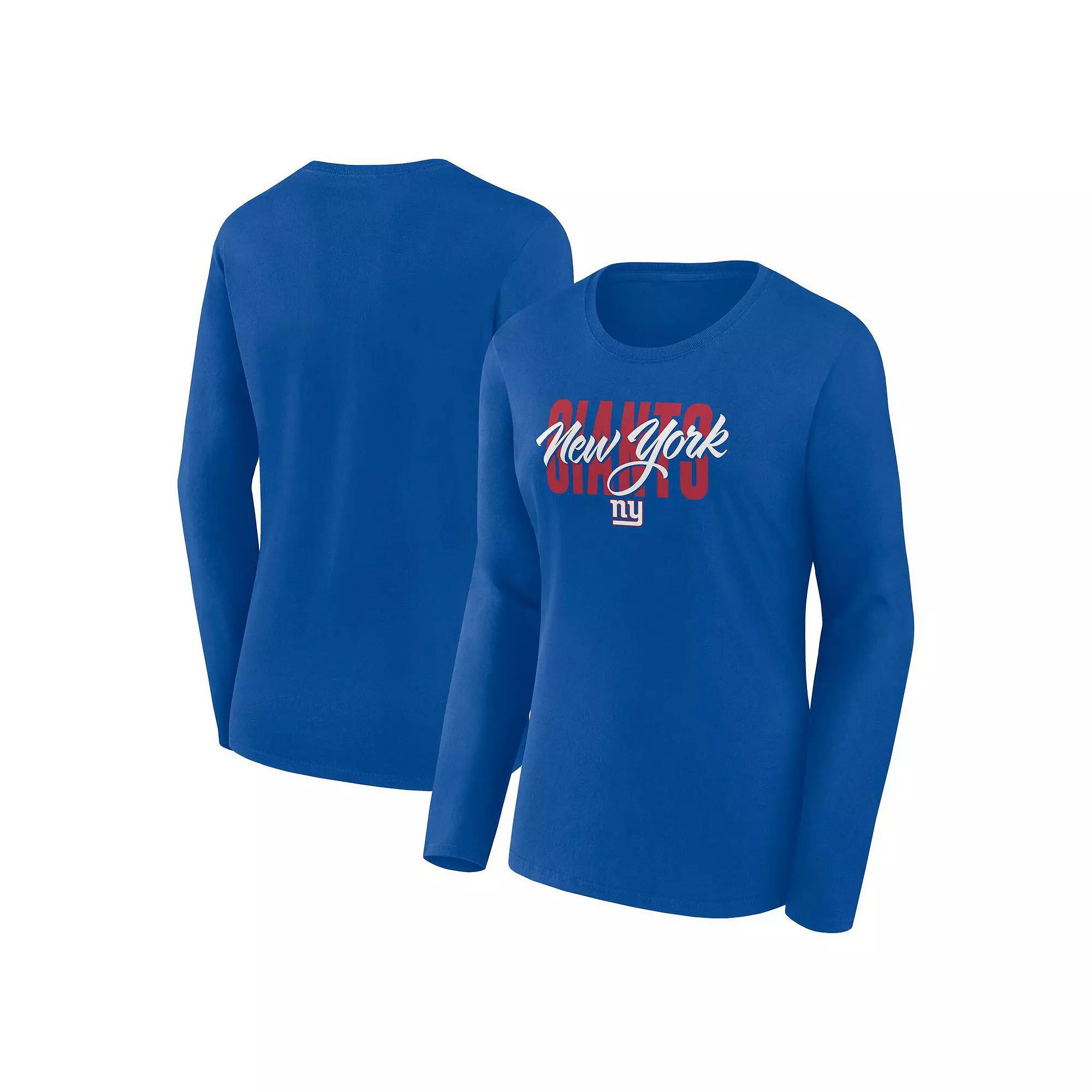 Women's Royal New York Giants Grip Long Sleeve T-Shirt,  Product Image
