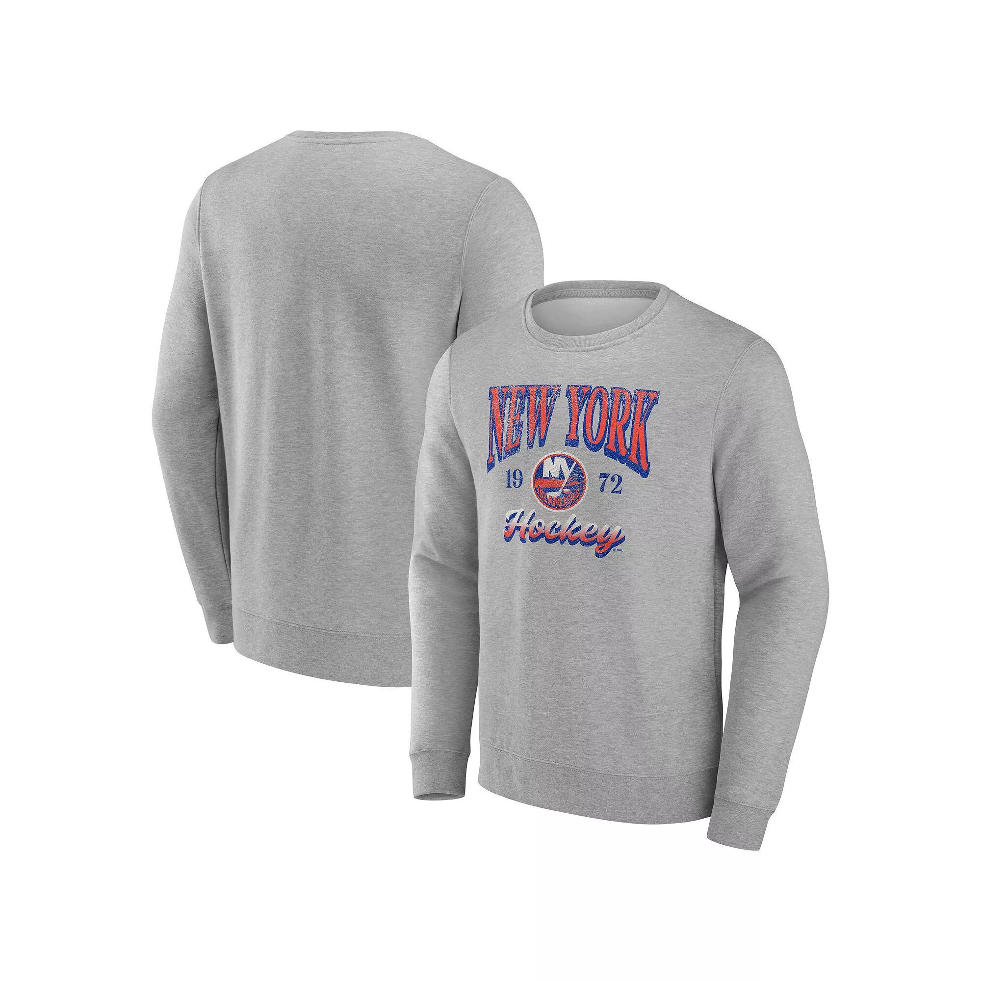 Men's Fanatics Gray New York Islanders Nimbus Fleece Pullover Sweatshirt,  Product Image
