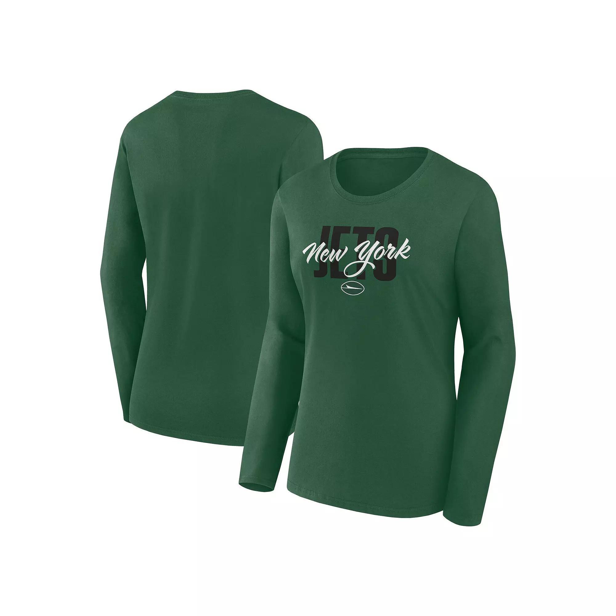 Women's Green New York Jets Grip Long Sleeve T-Shirt,  Product Image