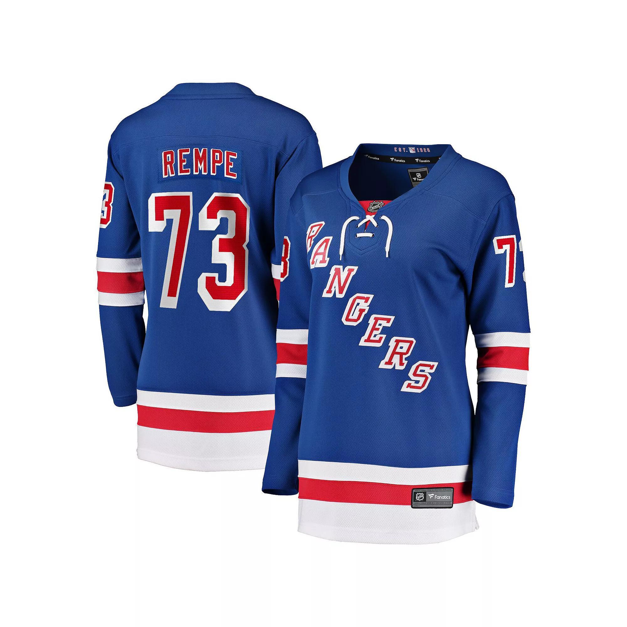 Women's Fanatics Matt Rempe Blue New York Rangers Home Breakaway Jersey, Size: 4XL, Ran Blue Product Image