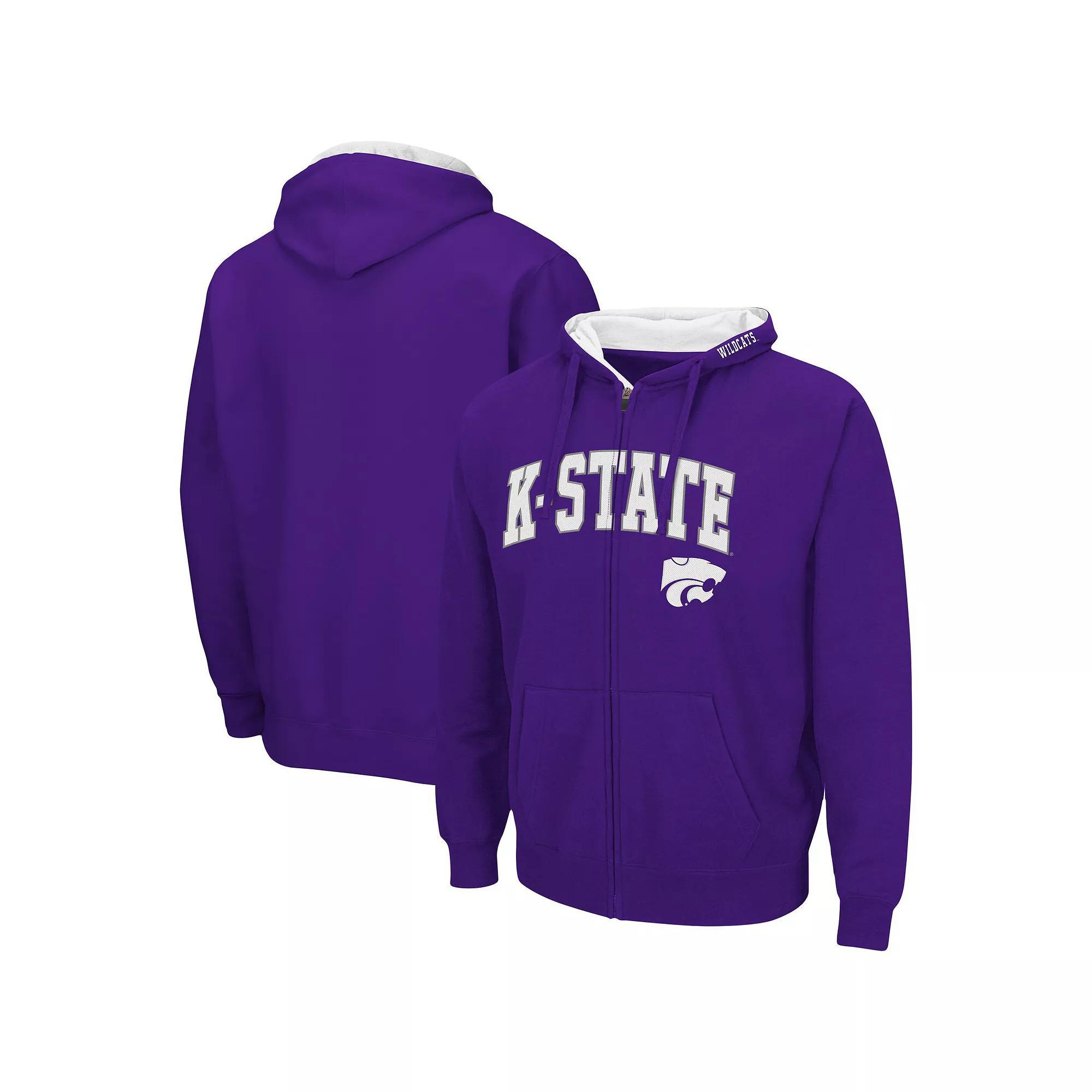 Men's Colosseum Purple Kansas State Wildcats Arch & Logo 3.0 Full-Zip Hoodie, Size: Large Product Image