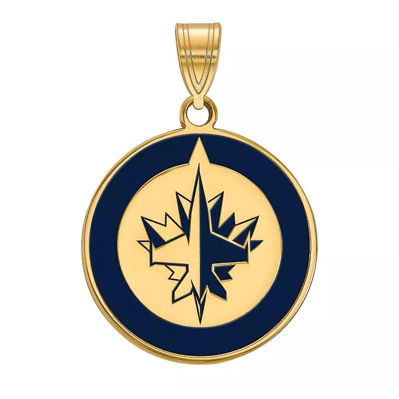 LogoArt Sterling Silver Winnipeg Jets Enameled Pendant, Womens Goldtone Product Image