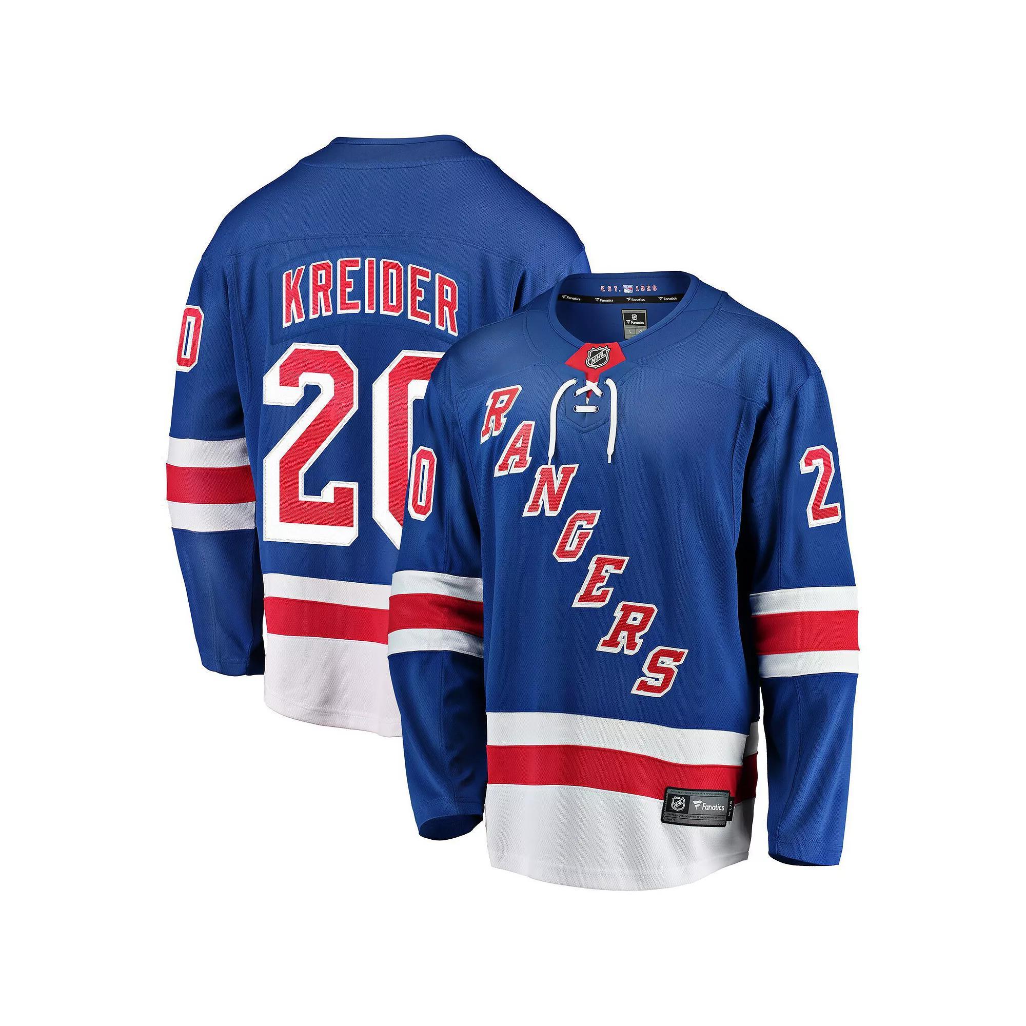 Mens Fanatics Branded Chris Kreider Blue New York Rangers Home Breakaway Player Jersey Product Image
