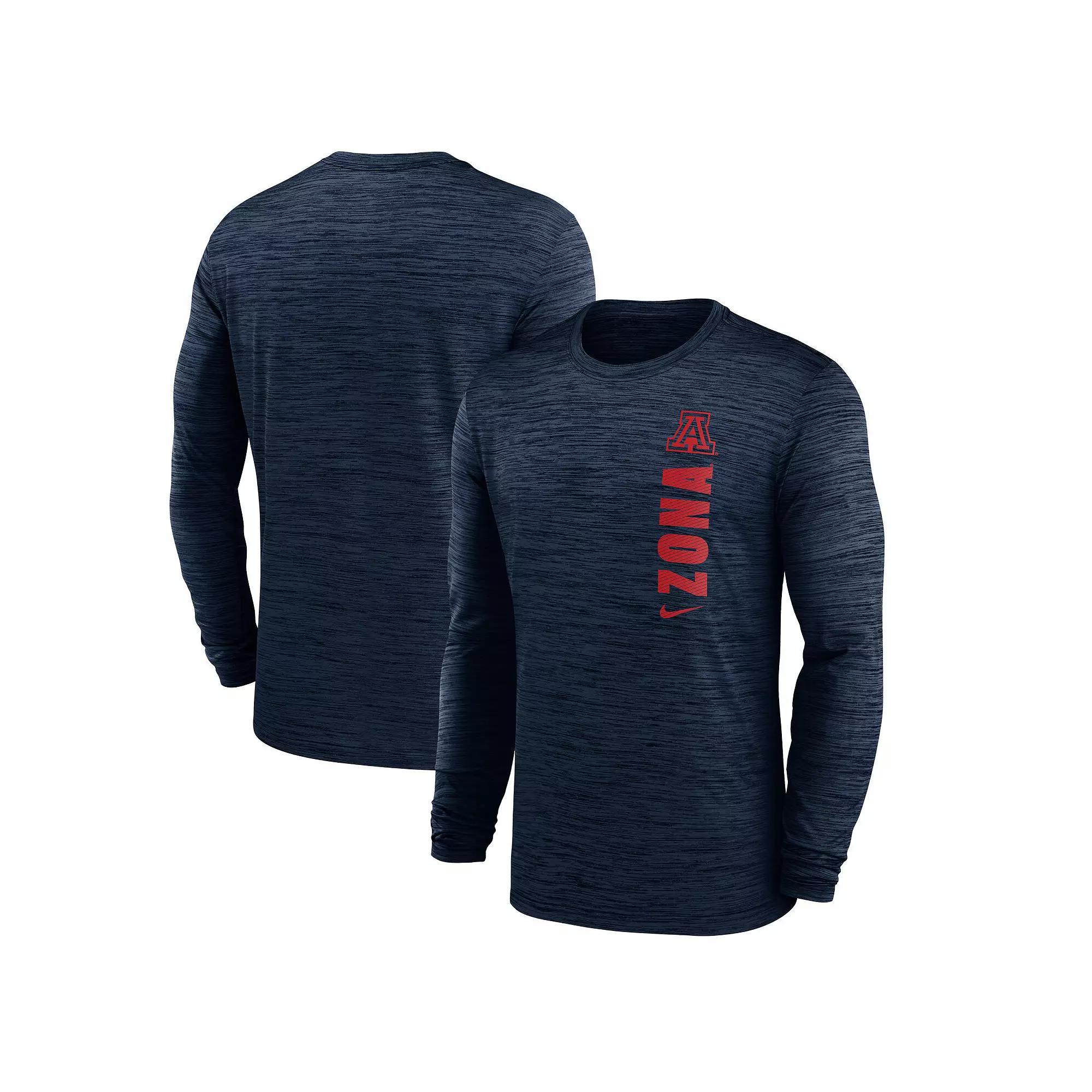 Men's Nike Navy Arizona Wildcats 2024 Sideline Velocity Performance Long Sleeve T-Shirt,  Product Image