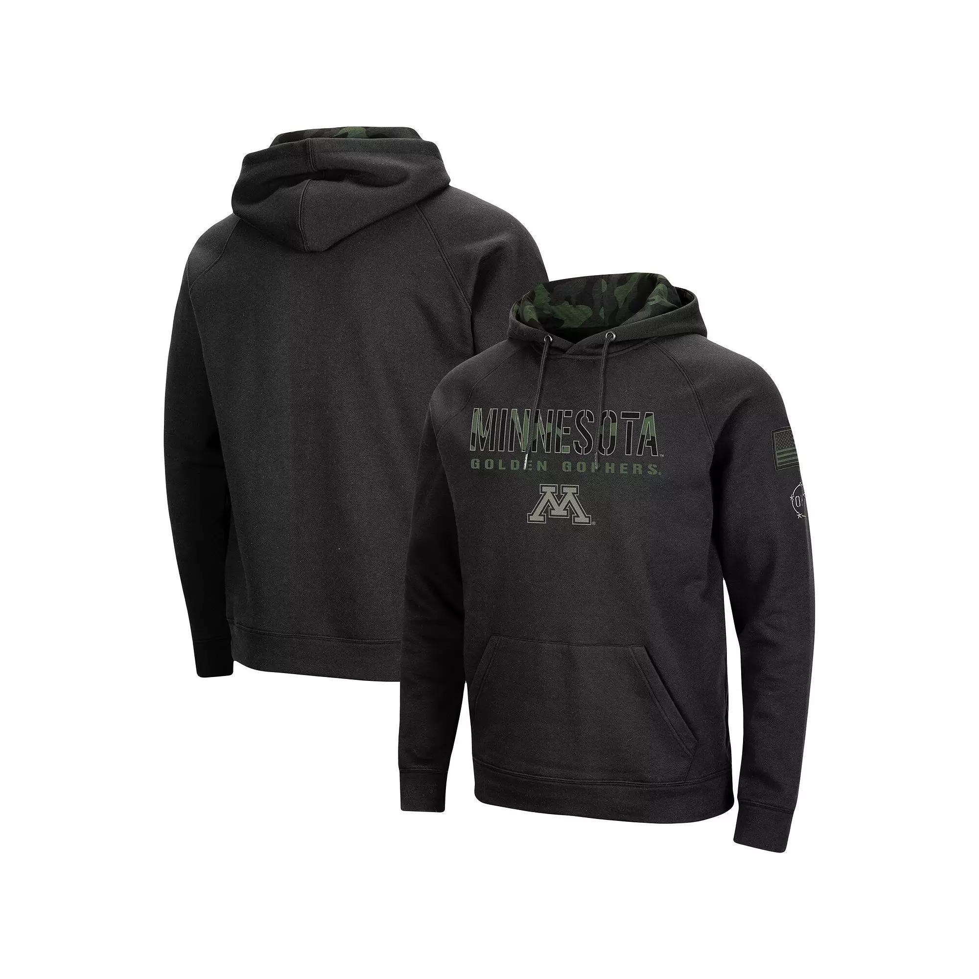 Men's Colosseum Black Minnesota Golden Gophers OHT Big & Tall Raglan Pullover Hoodie,  Product Image