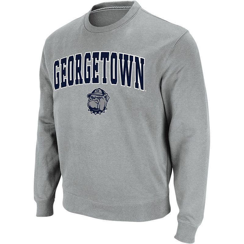 Men's Colosseum Gray Georgetown Hoyas Arch & Logo Crew Neck Sweatshirt, Size: Small, Grg Grey Product Image