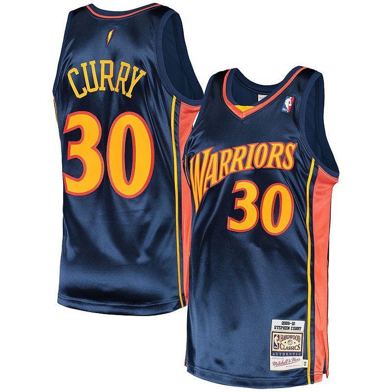 Men's Mitchell & Ness Stephen Curry Navy Golden State Warriors 2009 Hardwood Classics Authentic Jersey, Size: 36, Blue Product Image