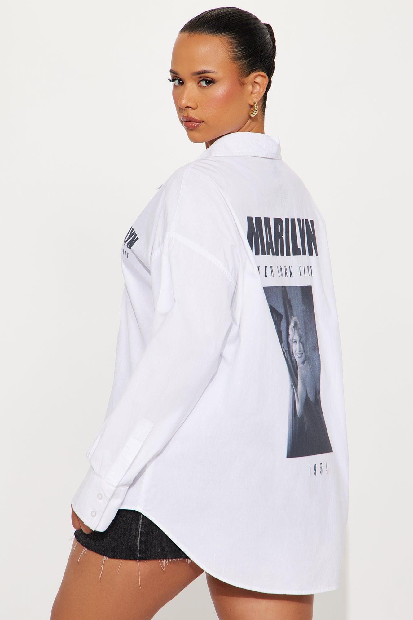 Marilyn Monroe Poplin Top - White Female Product Image