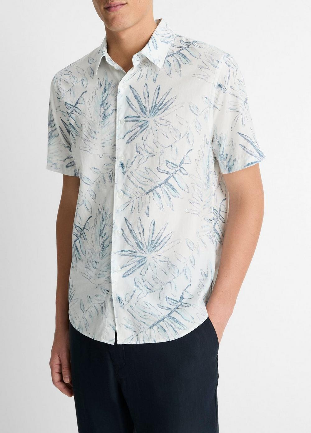 Venice Palms Cotton-Blend Short-Sleeve Shirt Product Image
