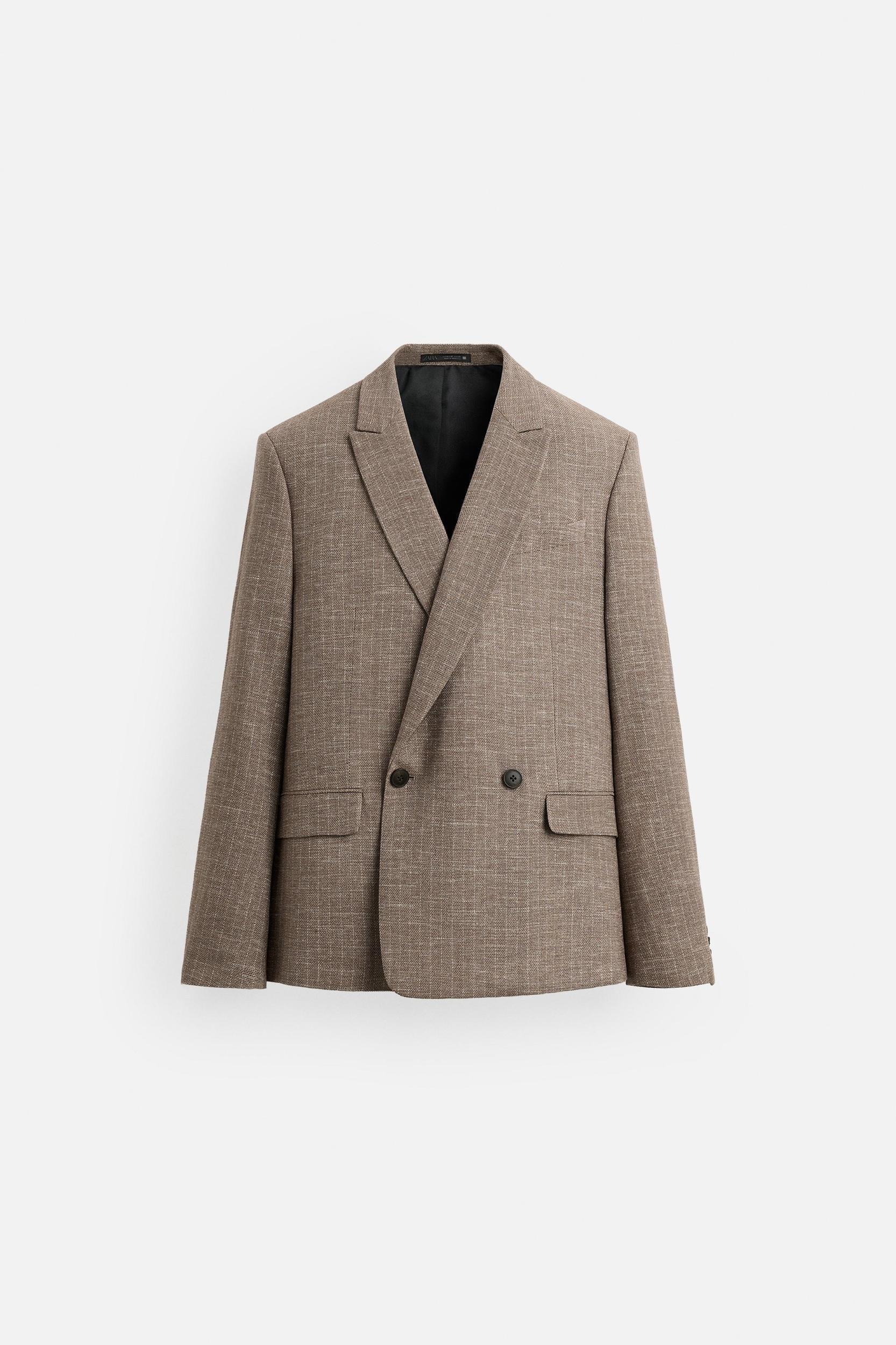 STRIPED TEXTURED SUIT BLAZER Product Image