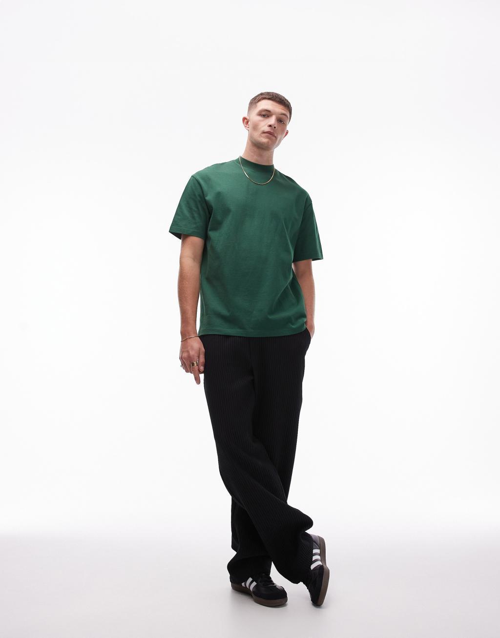 Topman oversized fit T-shirt in green Product Image