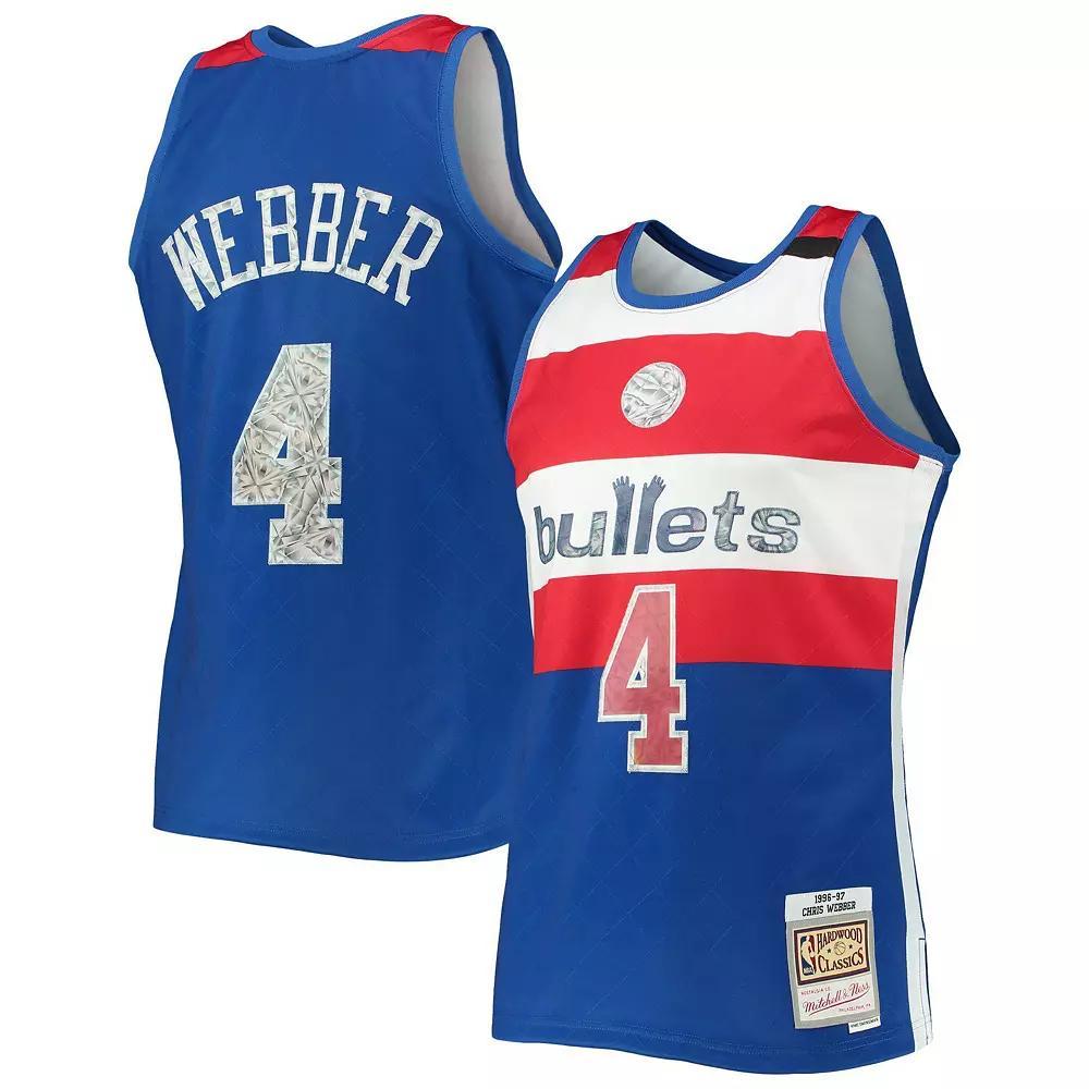 Men's Mitchell & Ness Chris Webber Blue Washington Bullets 1996-97 Hardwood Classics NBA 75th Anniversary Diamond Swingman Jersey, Size: 2XL, Nba Blue Product Image