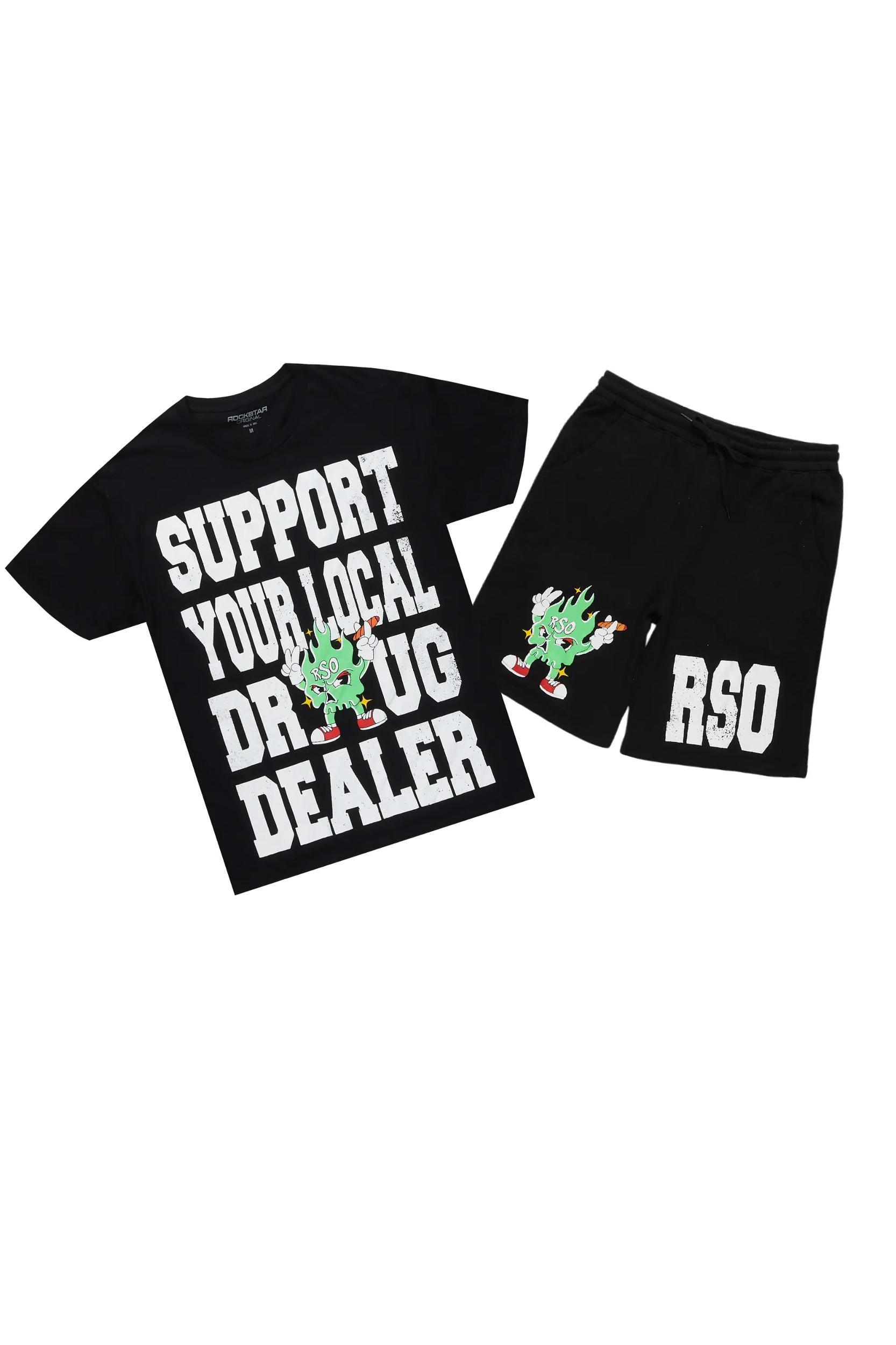 Tarl Black Graphic T-Shirt Short Set Male Product Image