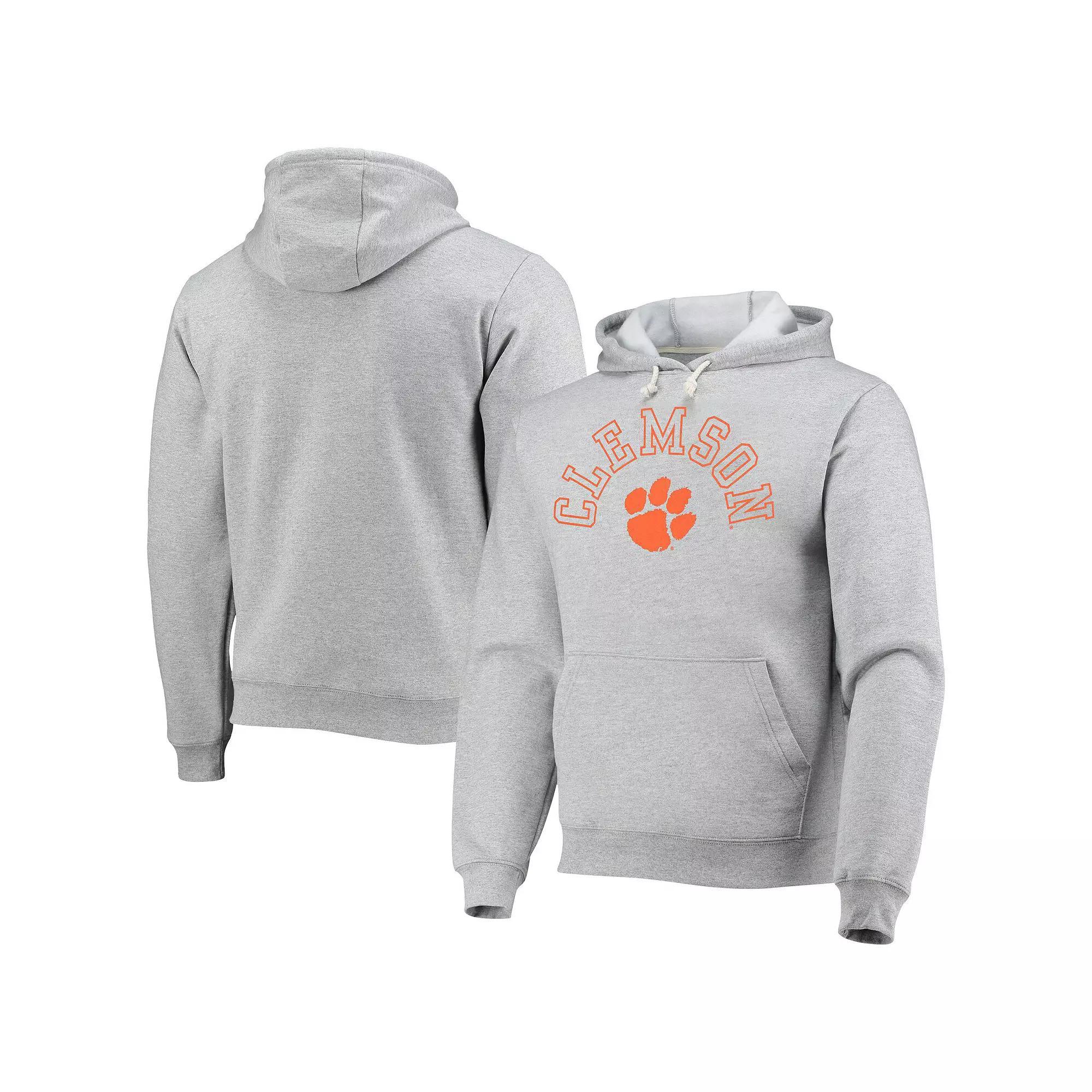 Men's League Collegiate Wear Heathered Gray Clemson Tigers Seal Neuvo Essential Fleece Pullover Hoodie,  Product Image