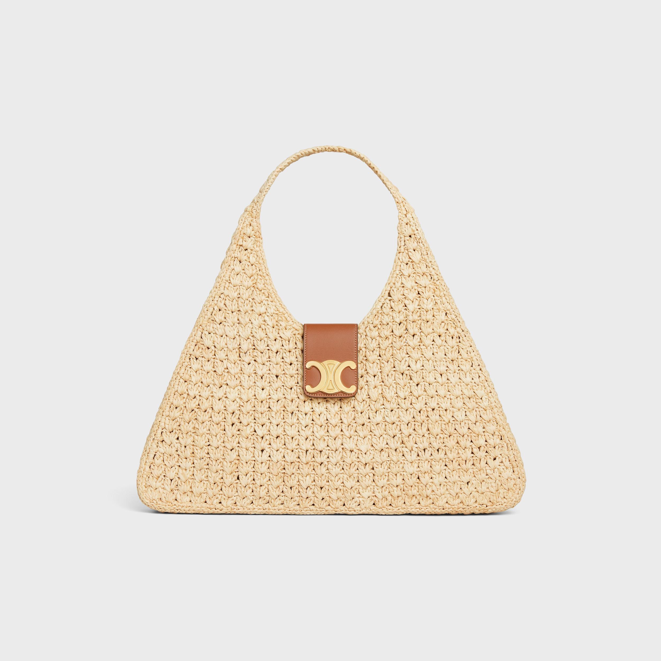 CABAS TRIANGLE  IN RAFFIA AND CALFSKIN Product Image