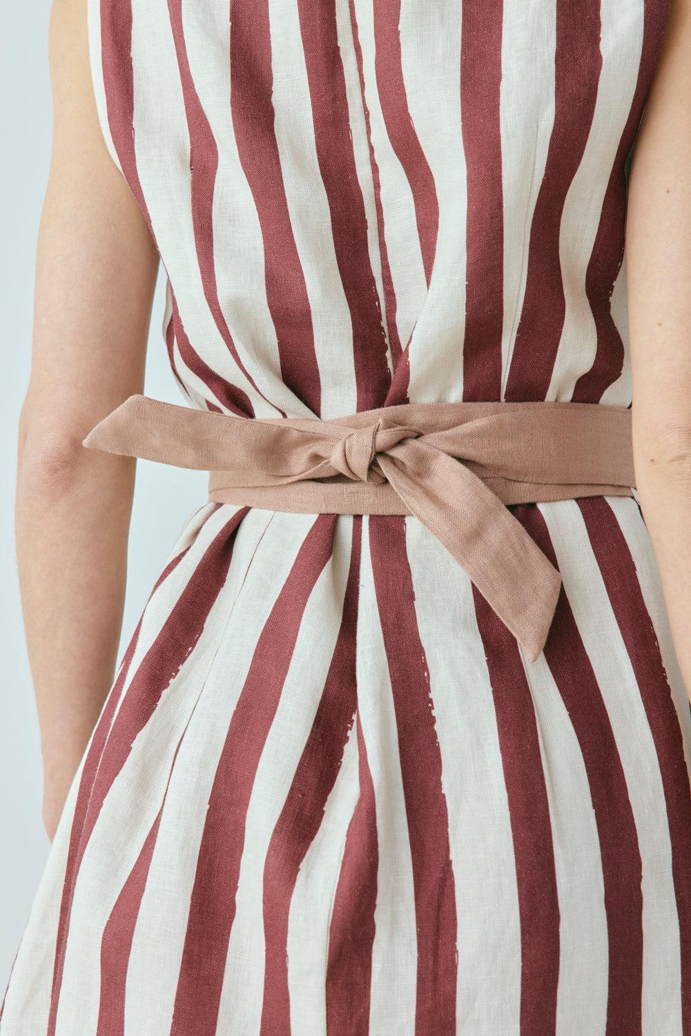 Lea Linen Mini Dress Wine Product Image