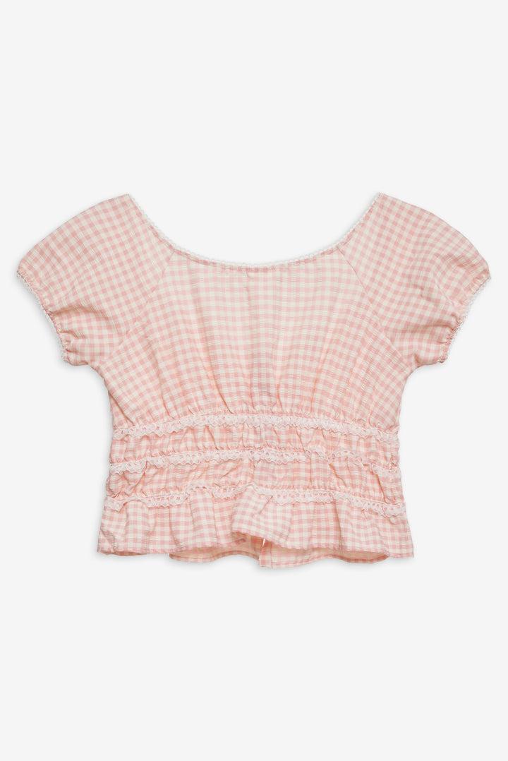 Petal Gingham Top — Pink Product Image