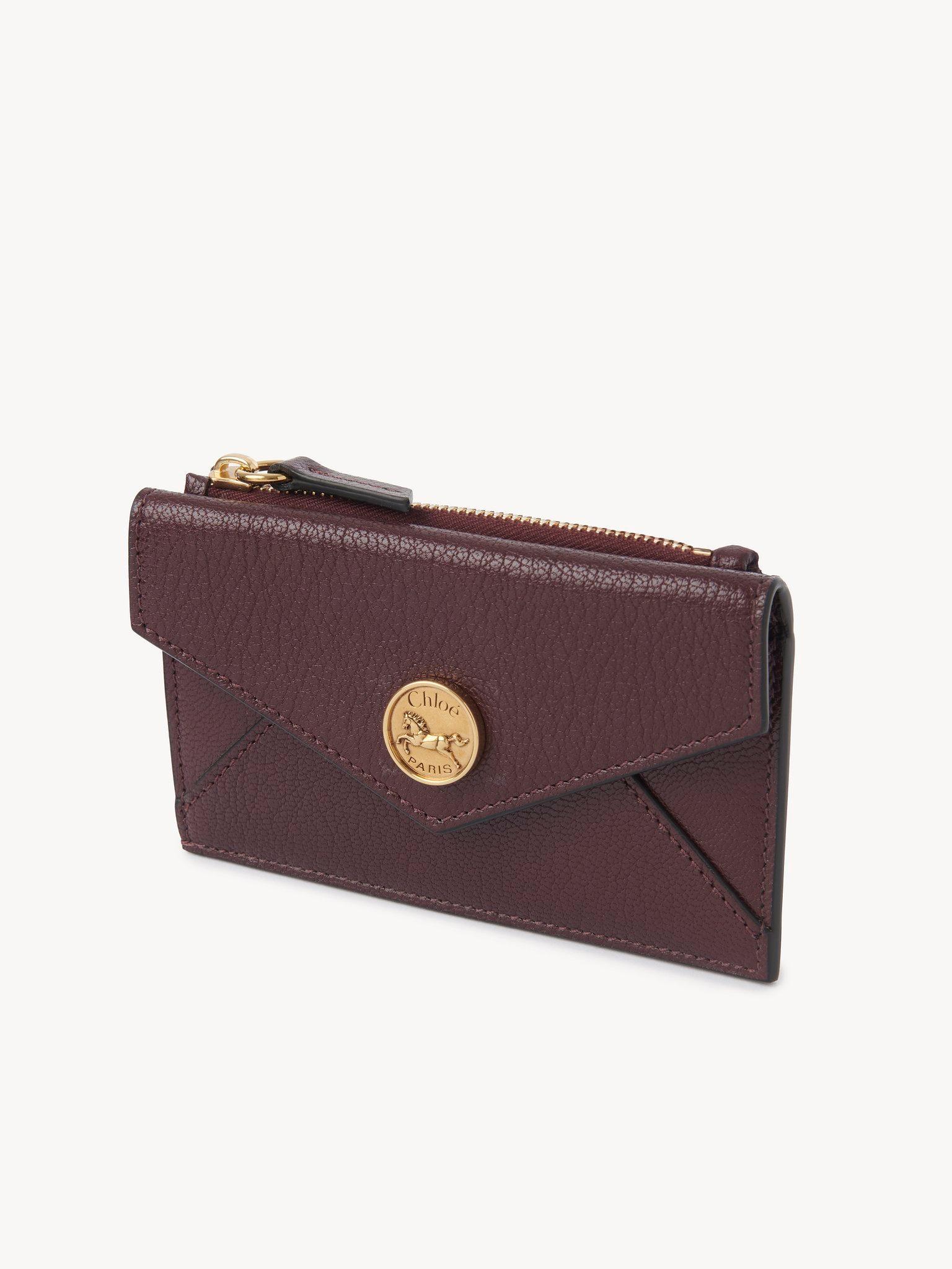 Small Envelope purse with card slots in grained leather Product Image