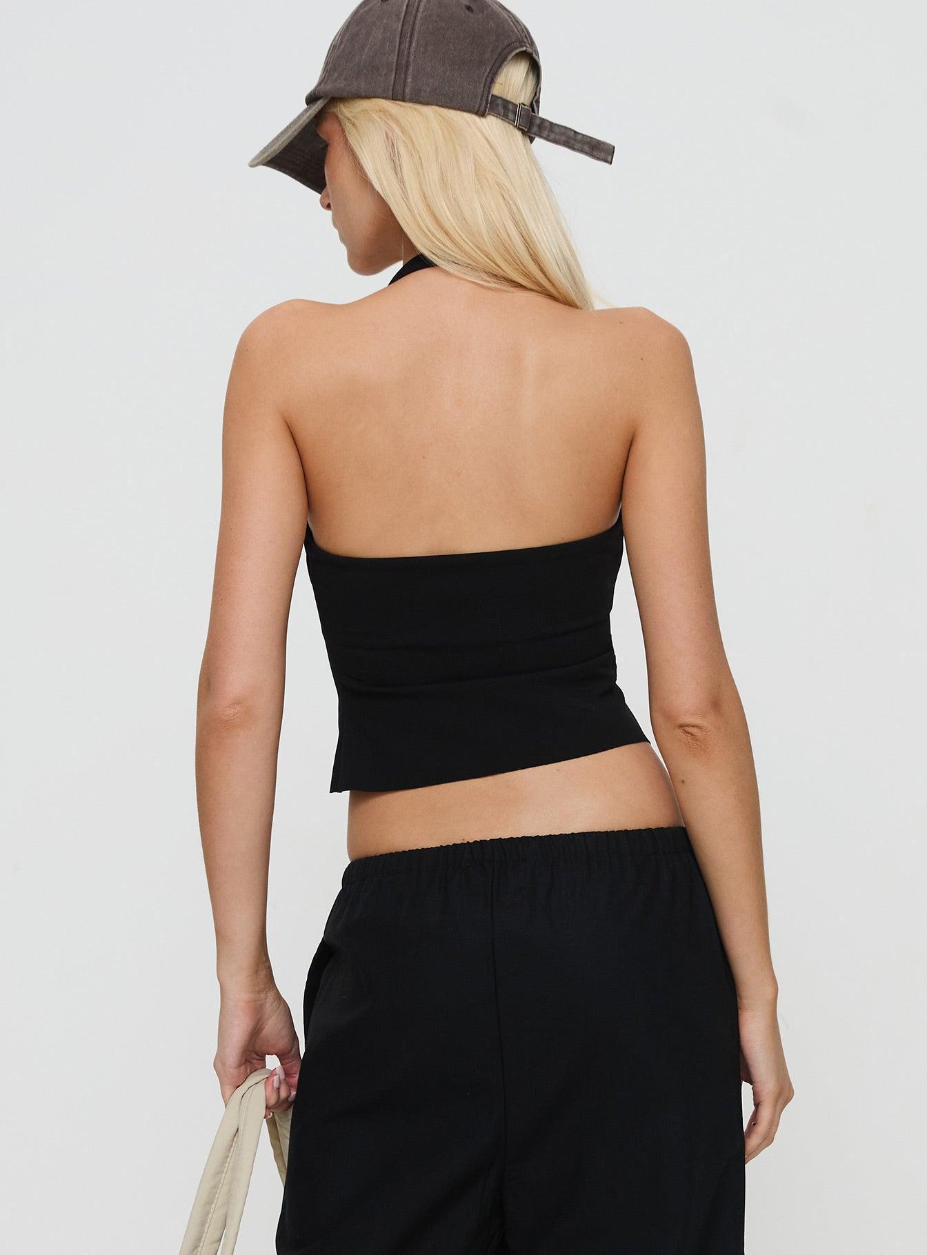 Glint Asymmetrical Top Black Product Image