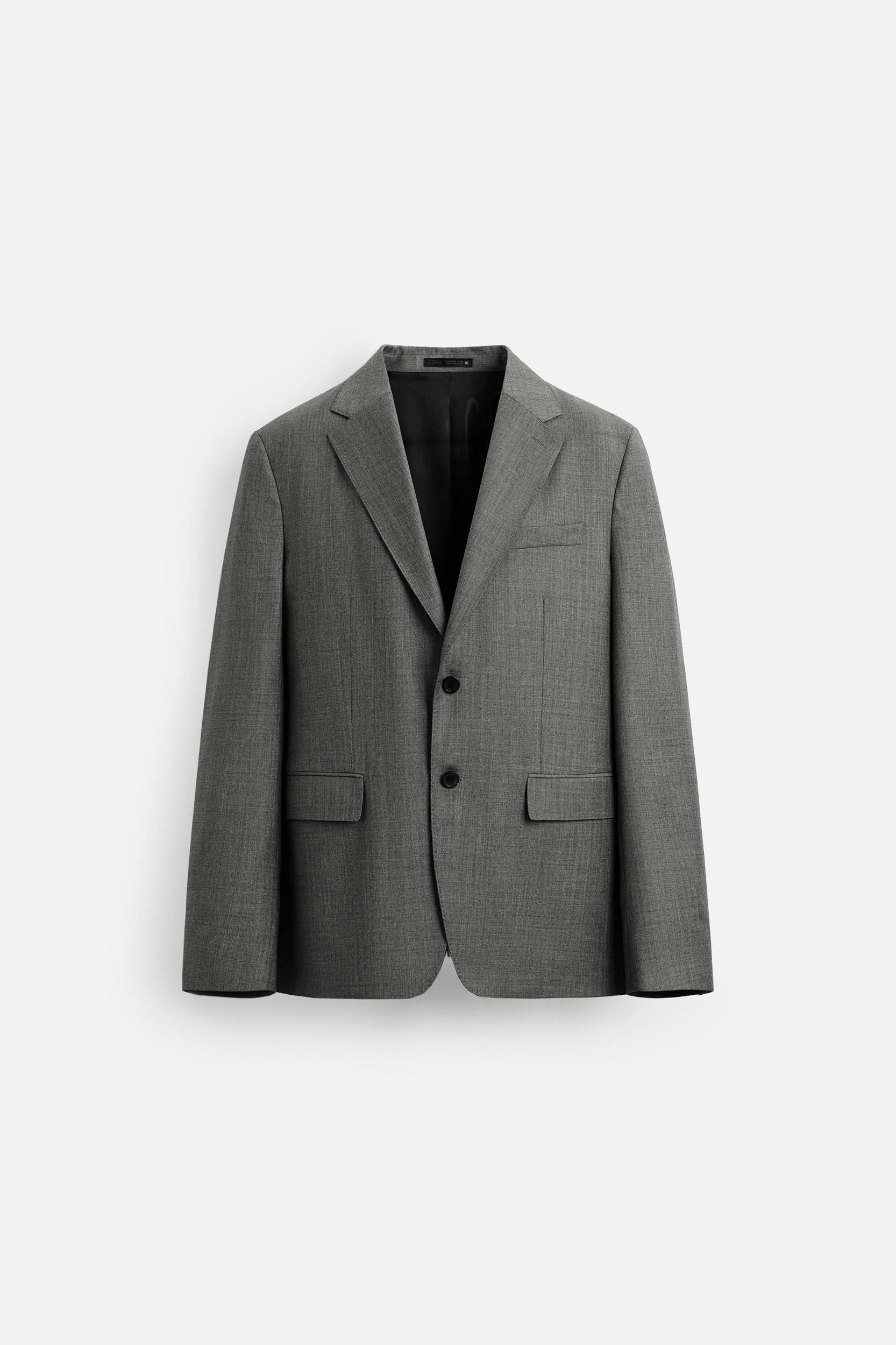 100% WOOL TEXTURED SUIT BLAZER Product Image