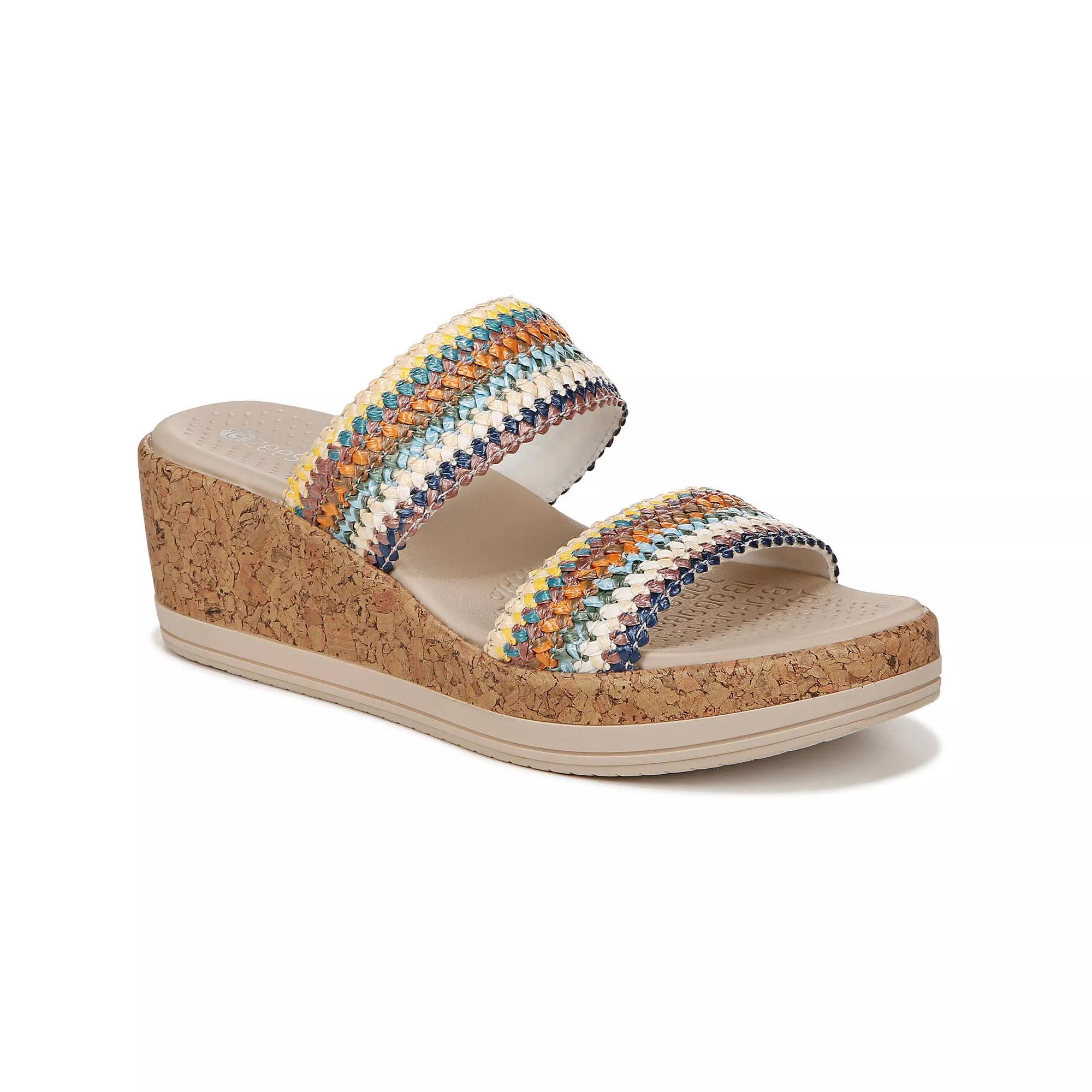 LifeStride Resort Women's Wedge Slide Sandals, Size: 7.5 Wide, Multi Fabric Product Image