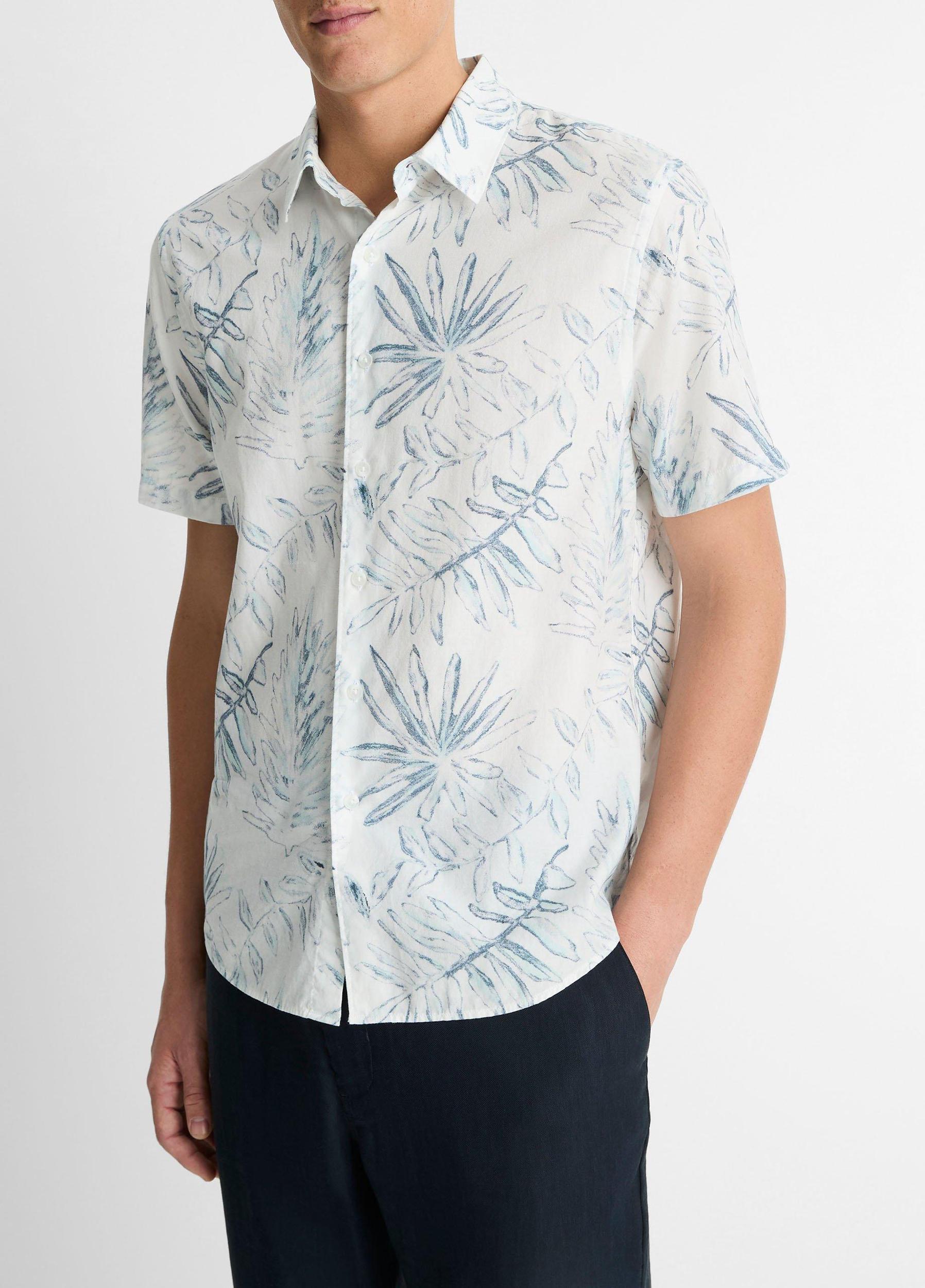 Venice Palms Cotton-Blend Short-Sleeve Shirt Product Image