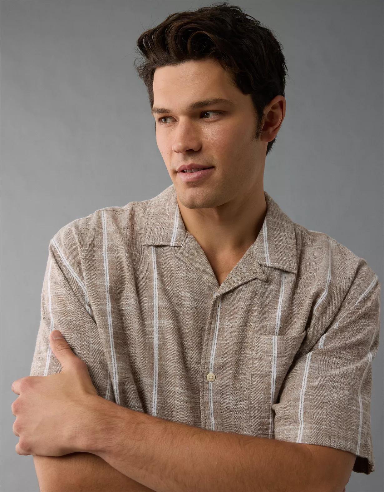 AE Poolside Striped Button-Up Shirt Product Image