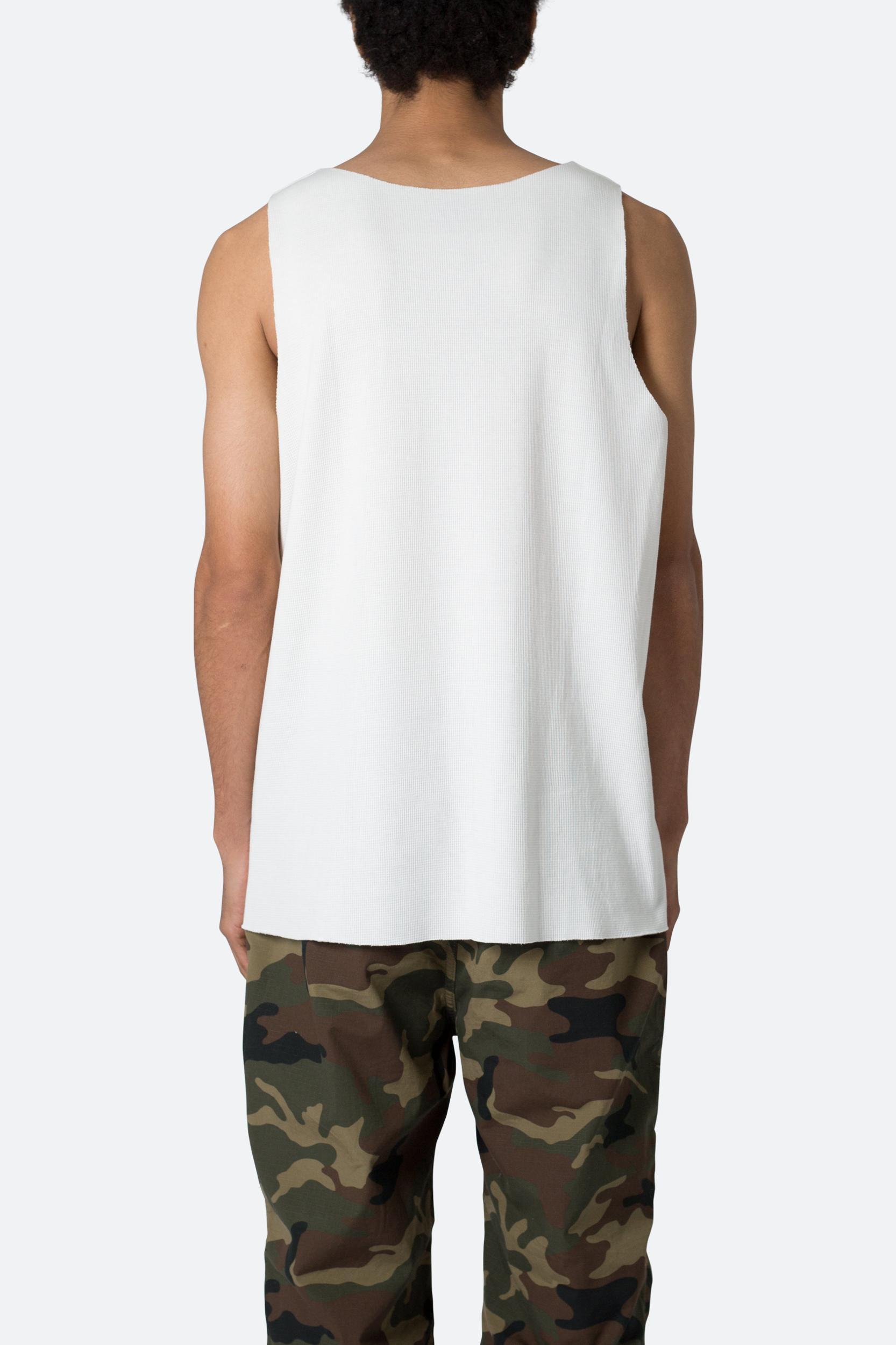 Raw Edge Thermal Tank - Off White Product Image