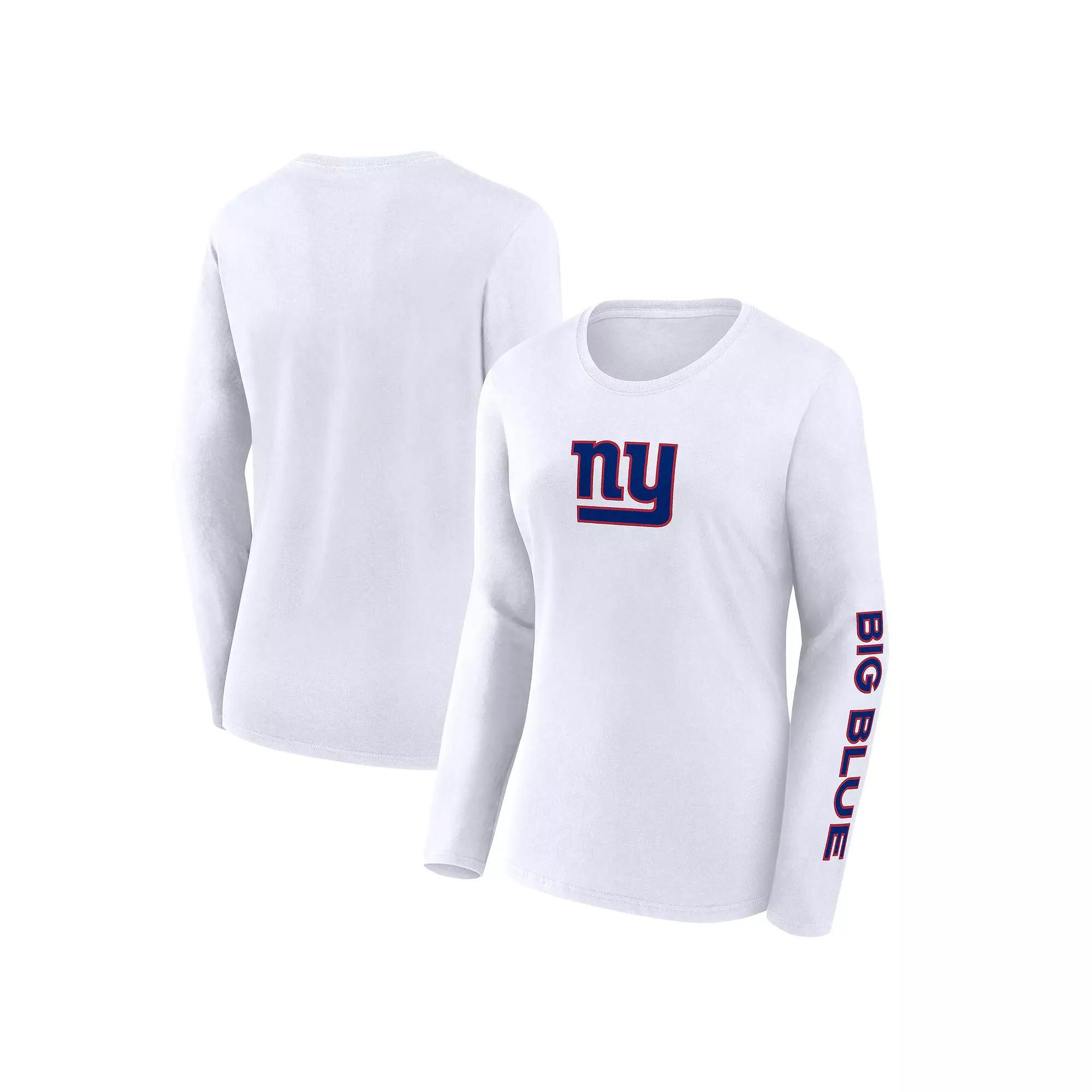 Women's Fanatics Branded White New York Giants Component Long Sleeve T-Shirt, Size: XS Product Image