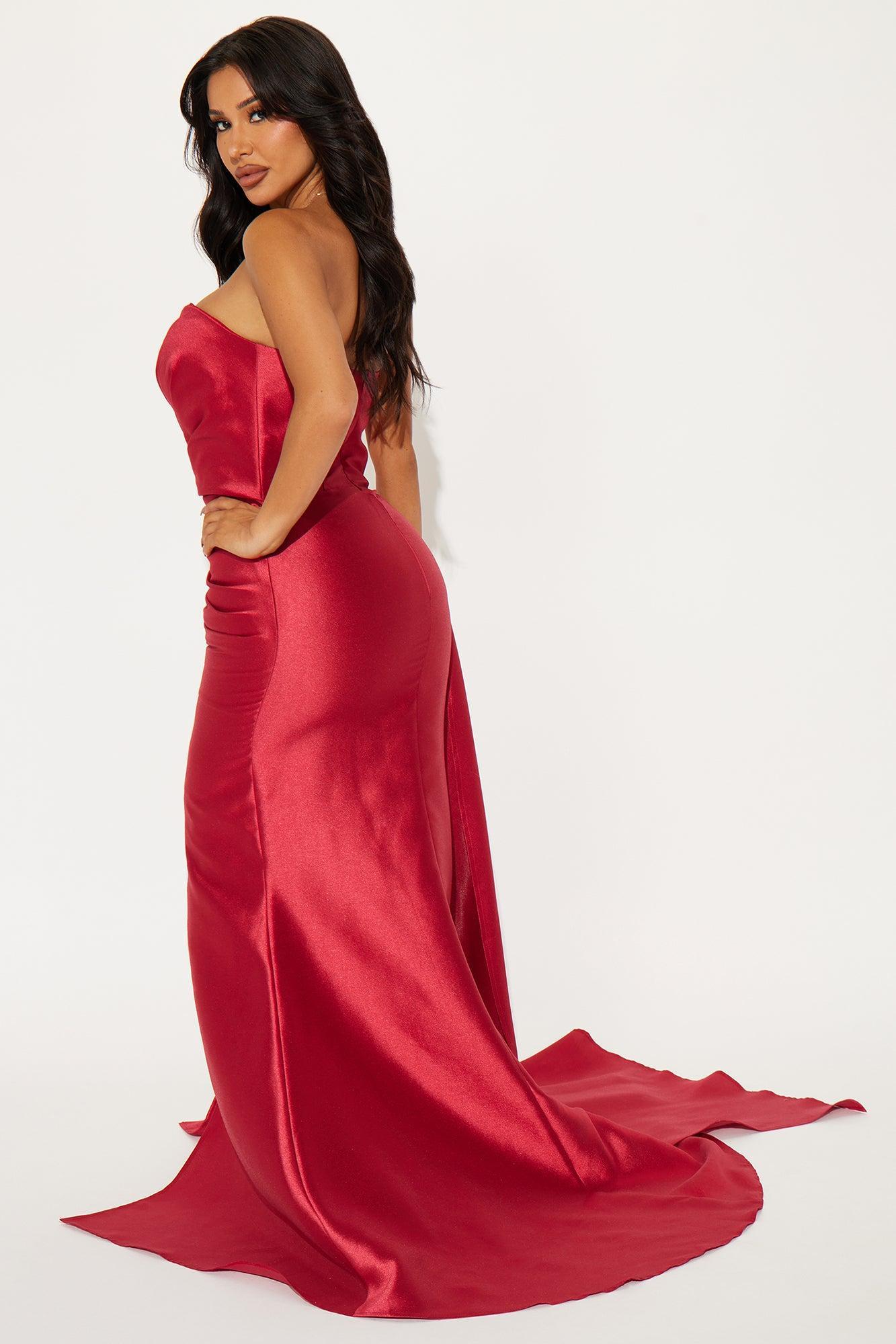 Amber Strapless Gown - Red Product Image