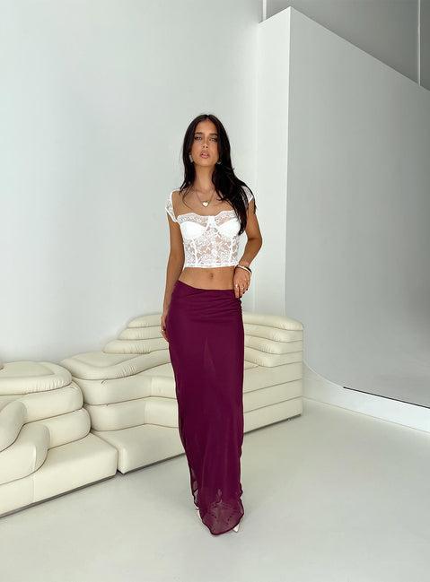 Devon Maxi Skirt Burgundy Product Image