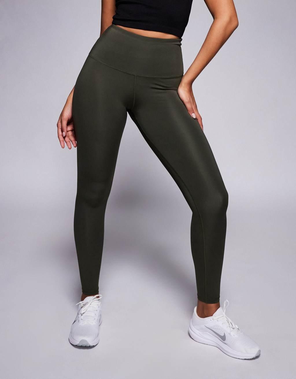 4505 Hourglass Icon bum sculpt gym leggings with inner pocket in dark green  Product Image