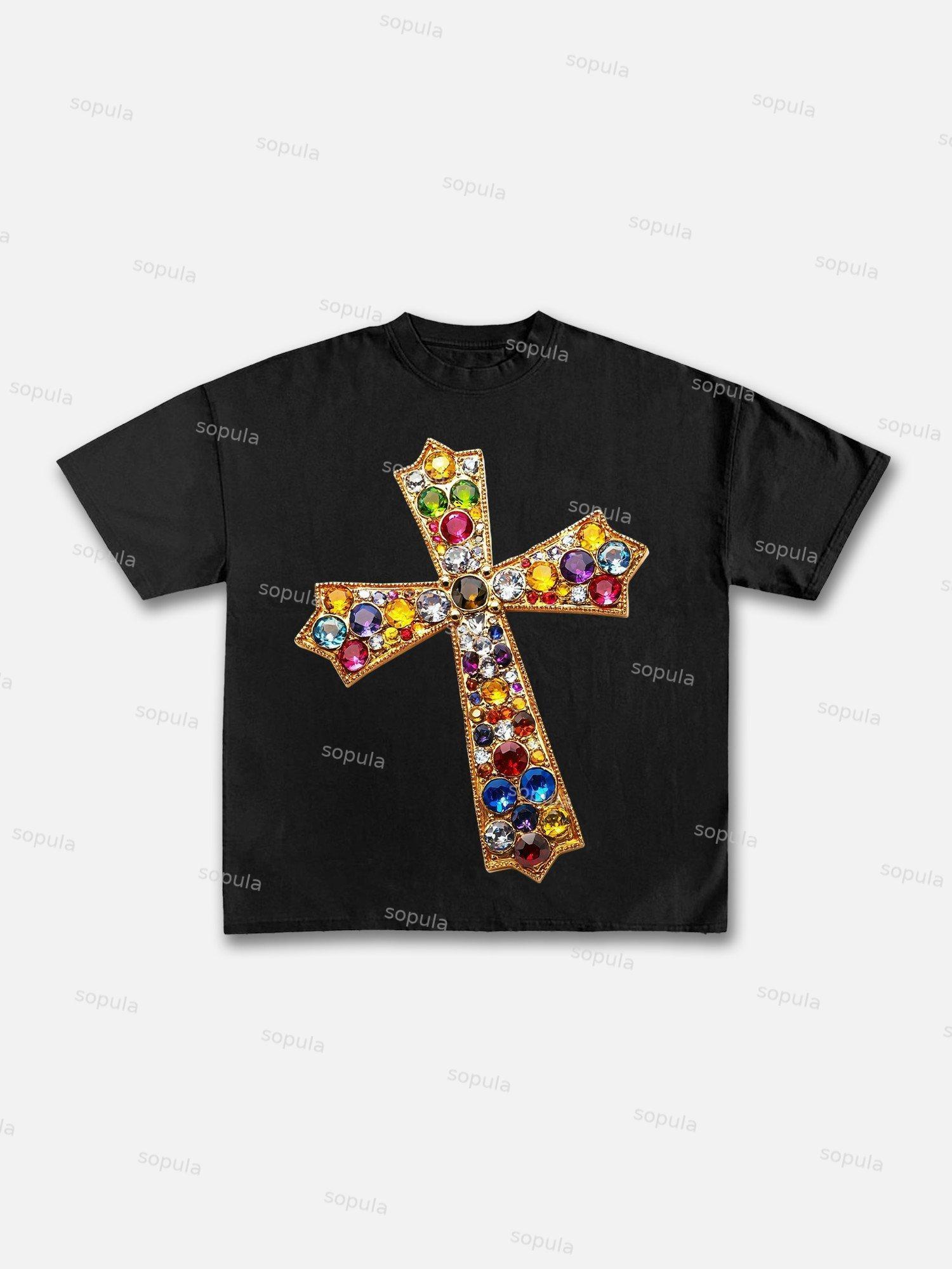 Jesus Is King Print Cotton T-shirt Product Image